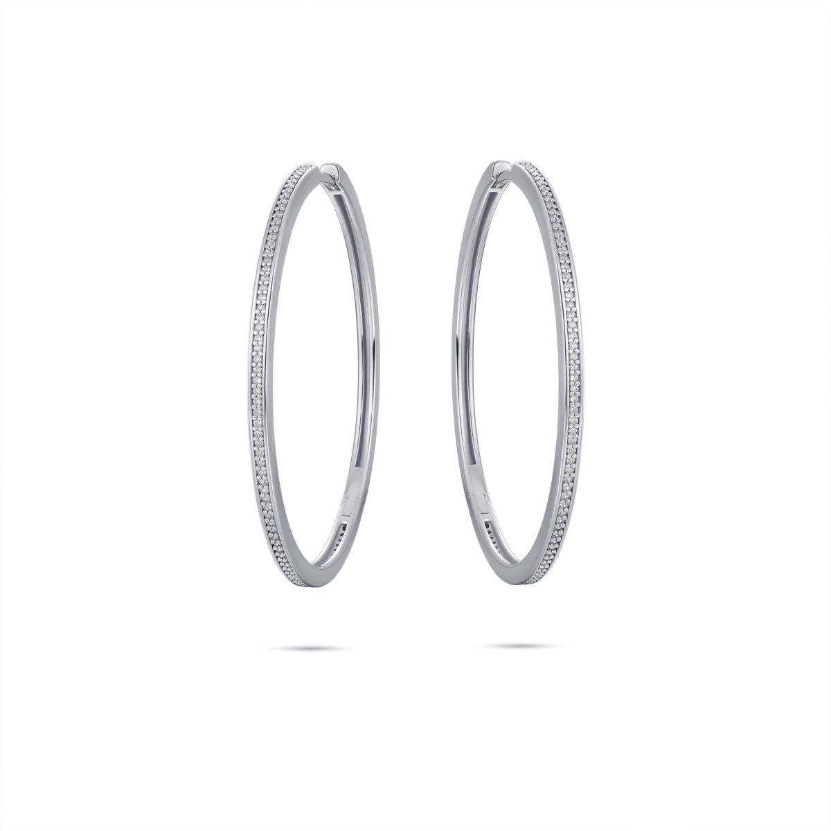 Gisser Oorringen Zilver Gerhodineerd Zirkonia Wit – KCD2/40