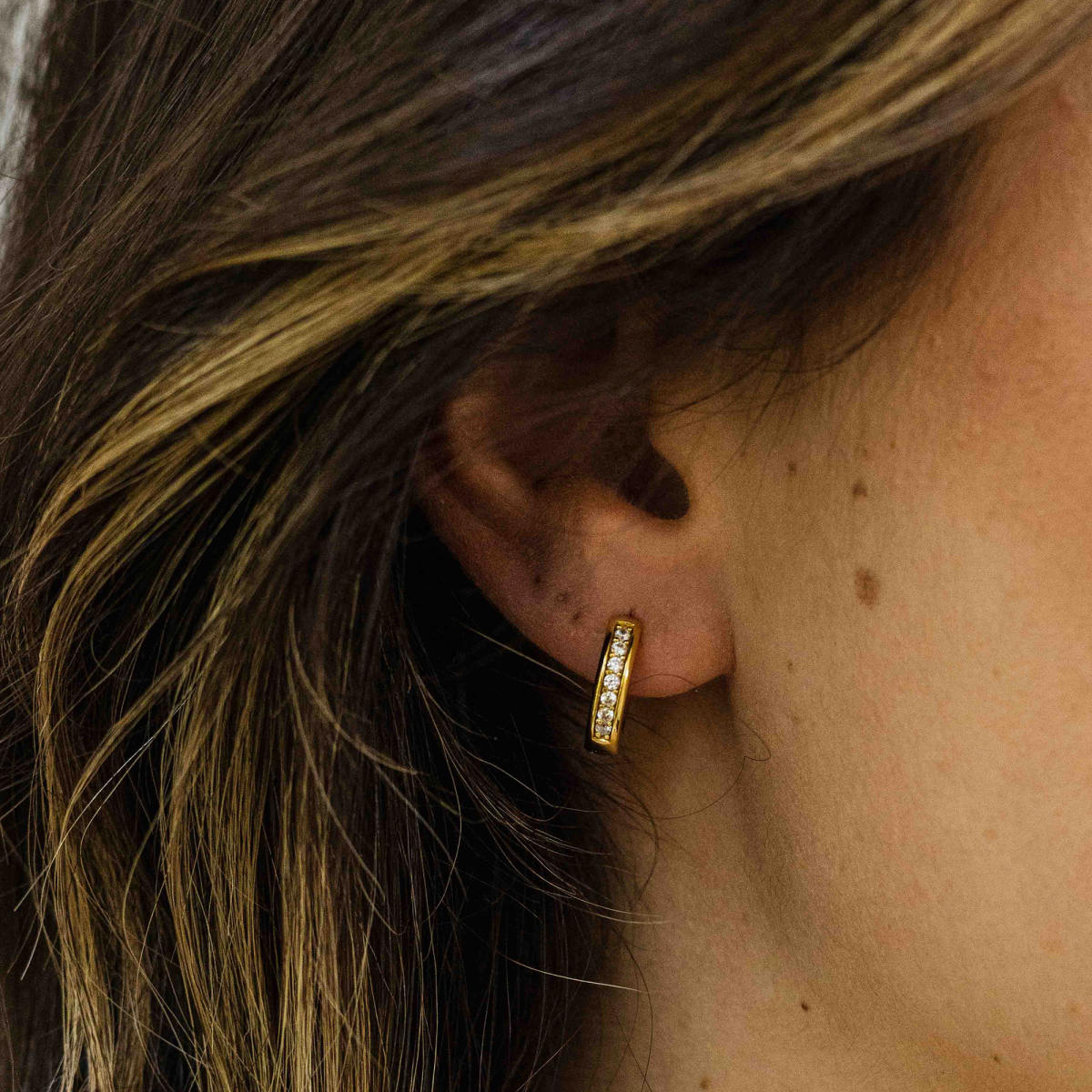 Gisser Oorringen Zilver Geel Verguld Zirkonia Wit – KCD3/12Y – foto 2