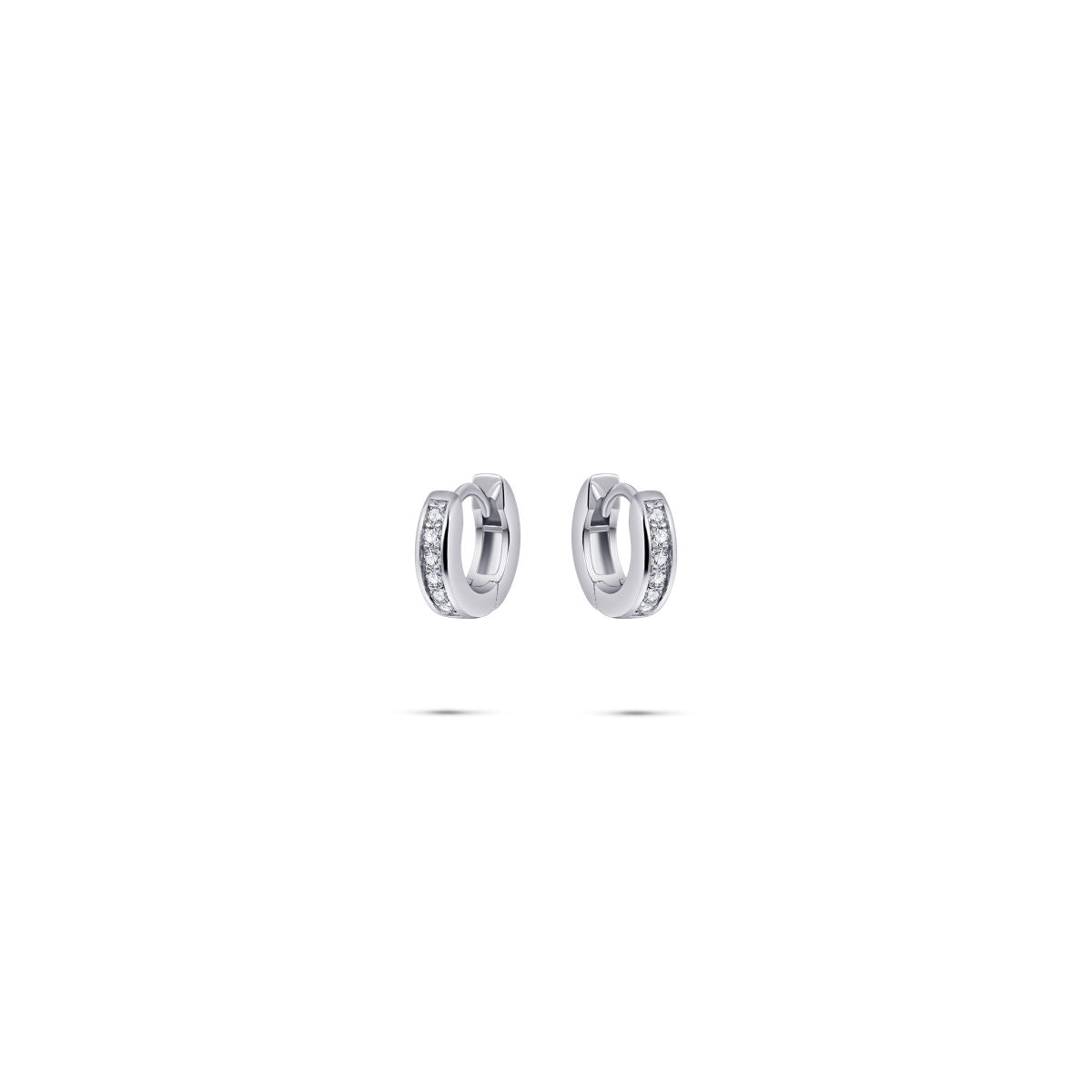 Gisser Oorringen Zilver Gerhodineerd Zirkonia Wit – KCD3/12