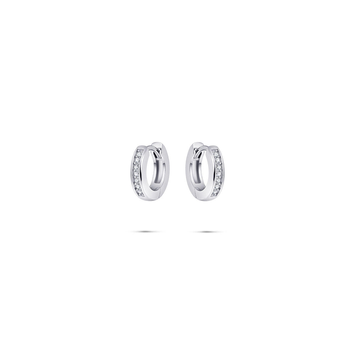 Gisser Oorringen Zilver Gerhodineerd Zirkonia Wit – KCD3/15