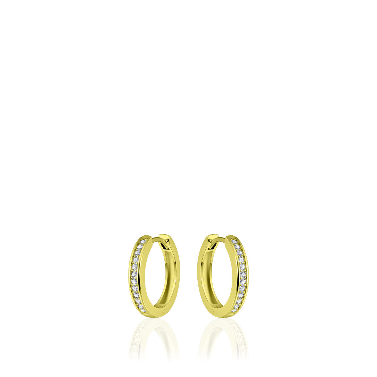 Gisser Oorringen Zilver Geel Verguld Zirkonia Wit – KCD3/20Y