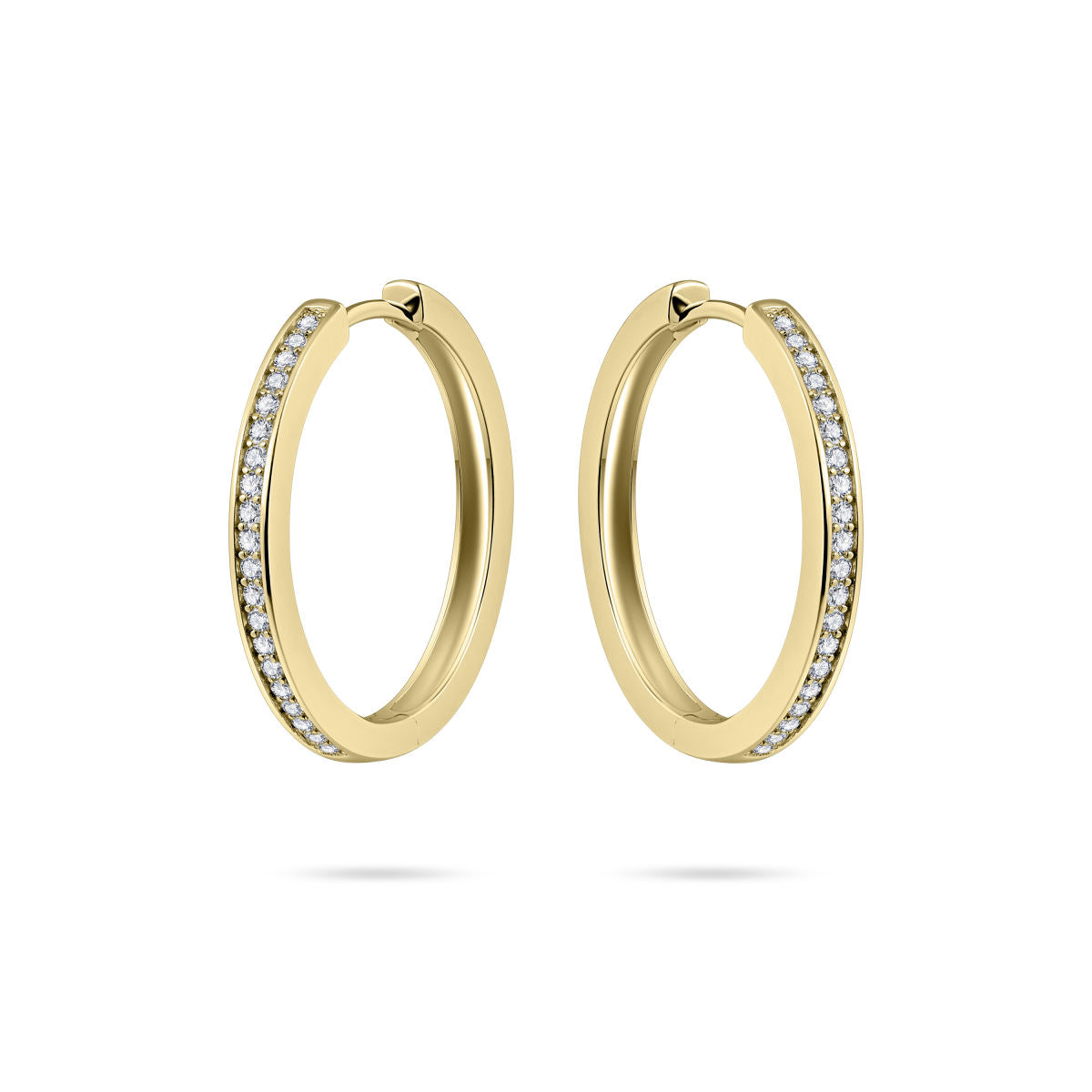Gisser Oorringen Zilver Geel Verguld Zirkonia Wit – KCD3/30Y