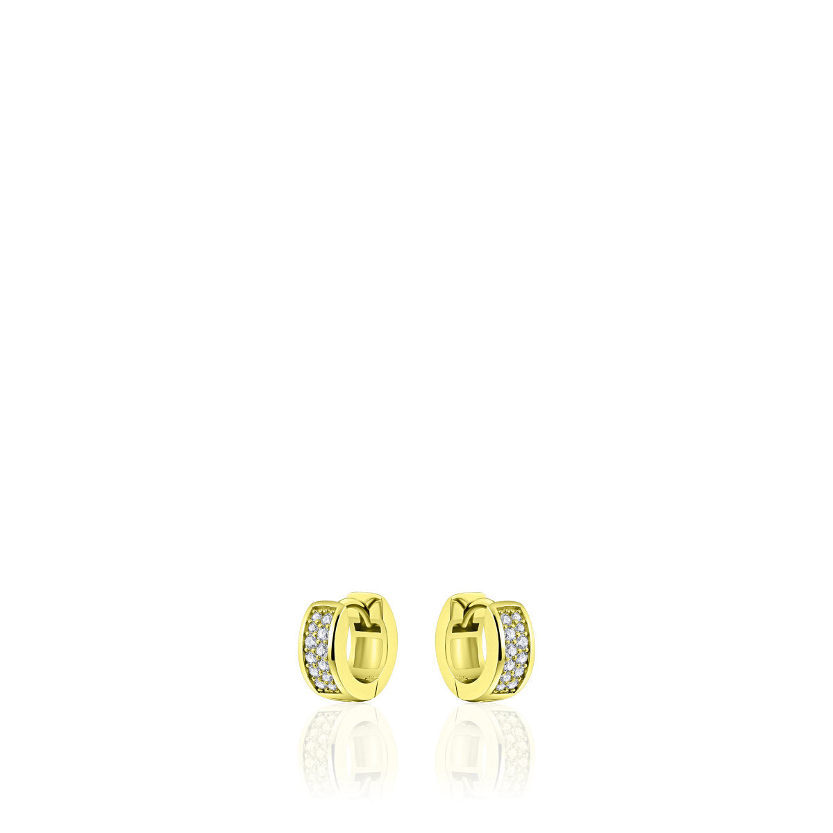 Gisser Oorringen Zilver Geel Verguld Zirkonia Wit – KCD5/12Y