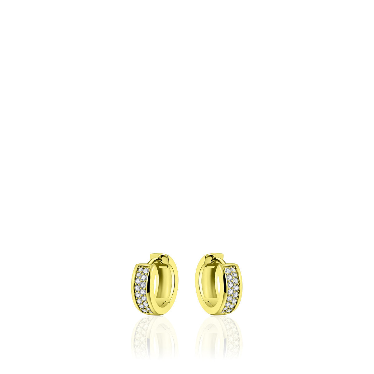 Gisser Oorringen Zilver Geel Verguld Zirkonia Wit – KCD5/15Y