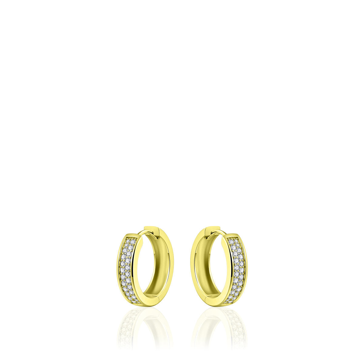 Gisser Oorringen Zilver Geel Verguld Zirkonia Wit – KCD5/20Y