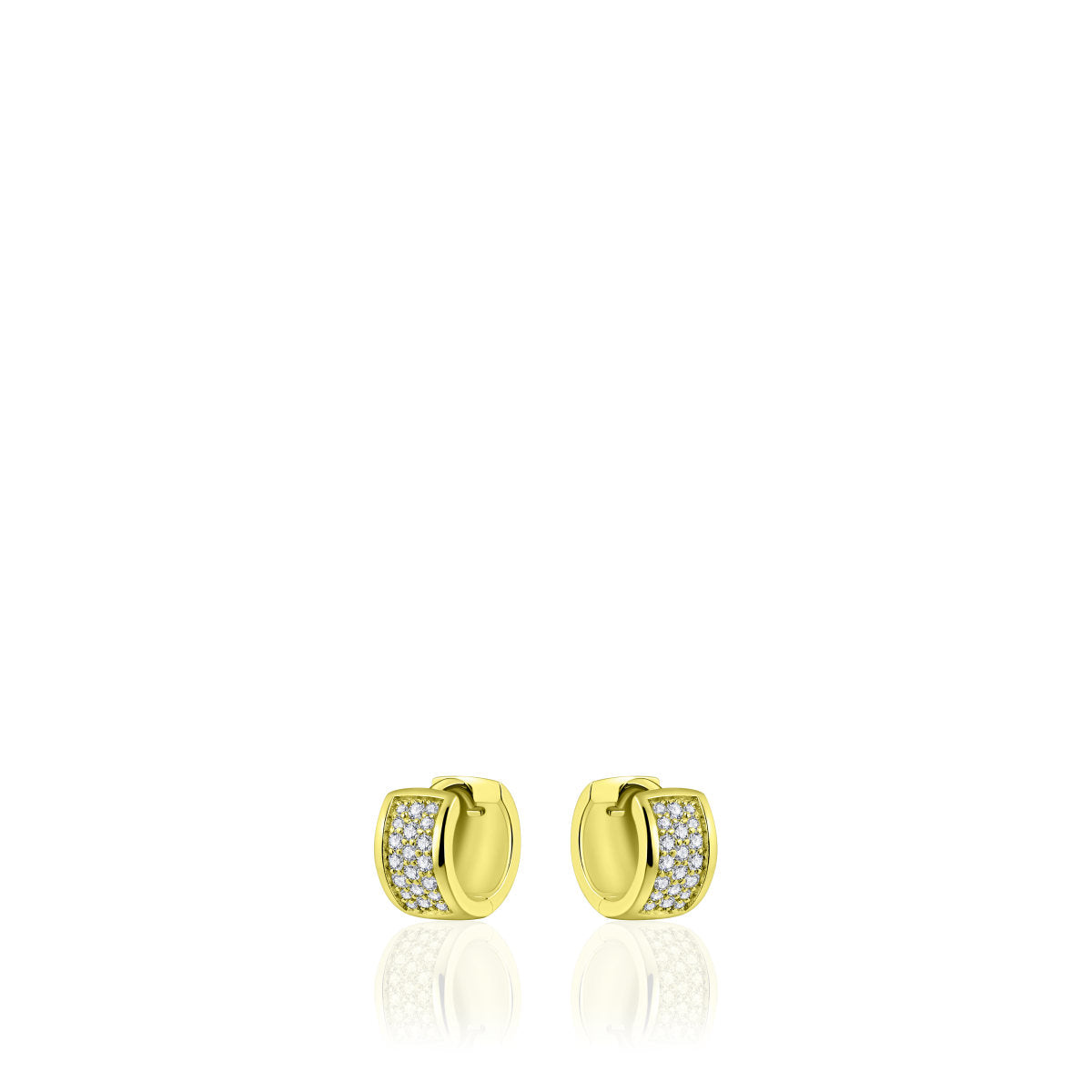 Gisser Oorringen Zilver Geel Verguld Zirkonia Wit – KCD7/12Y