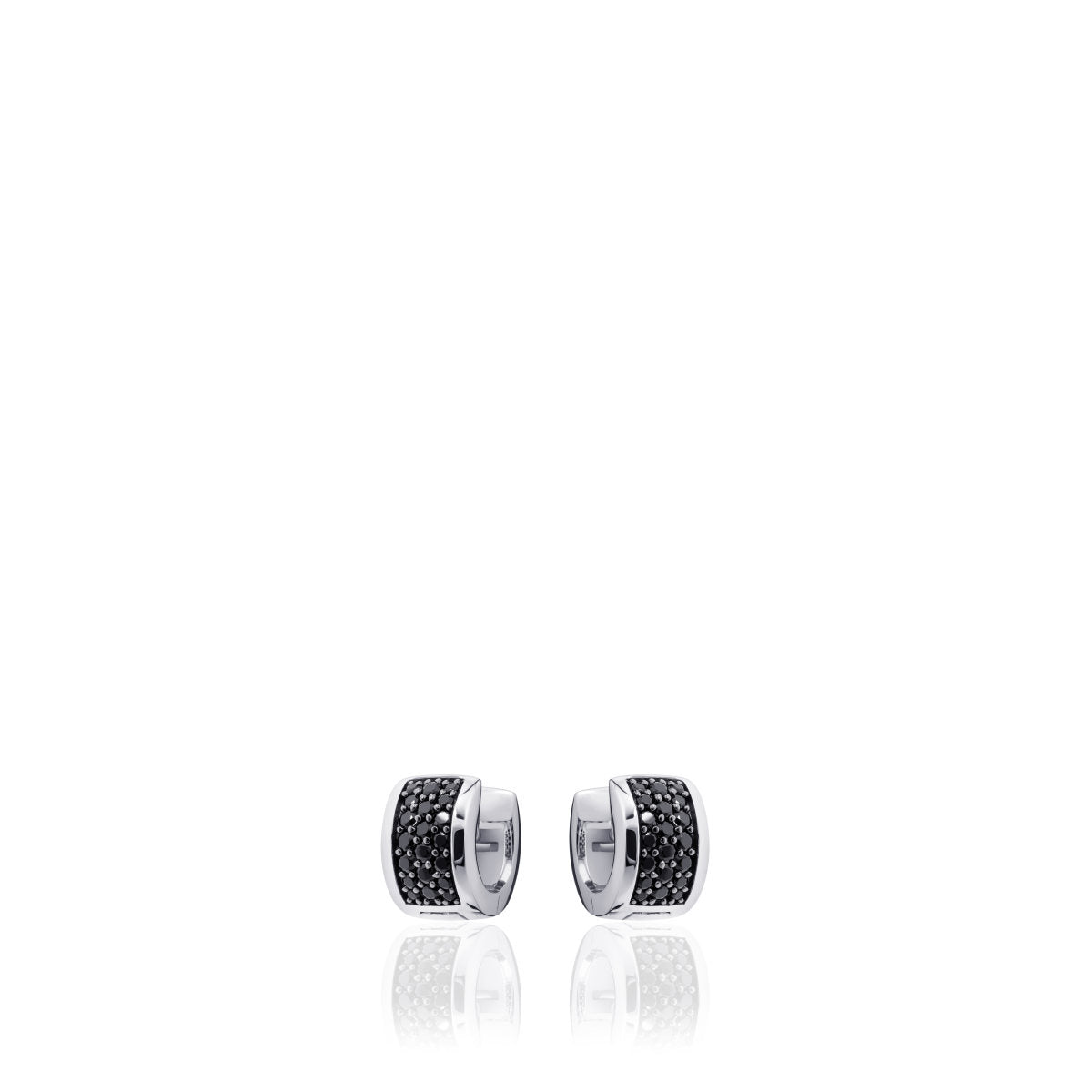 Gisser Oorringen Zilver Gerhodineerd Zirkonia Zwart – KCD7/12Z