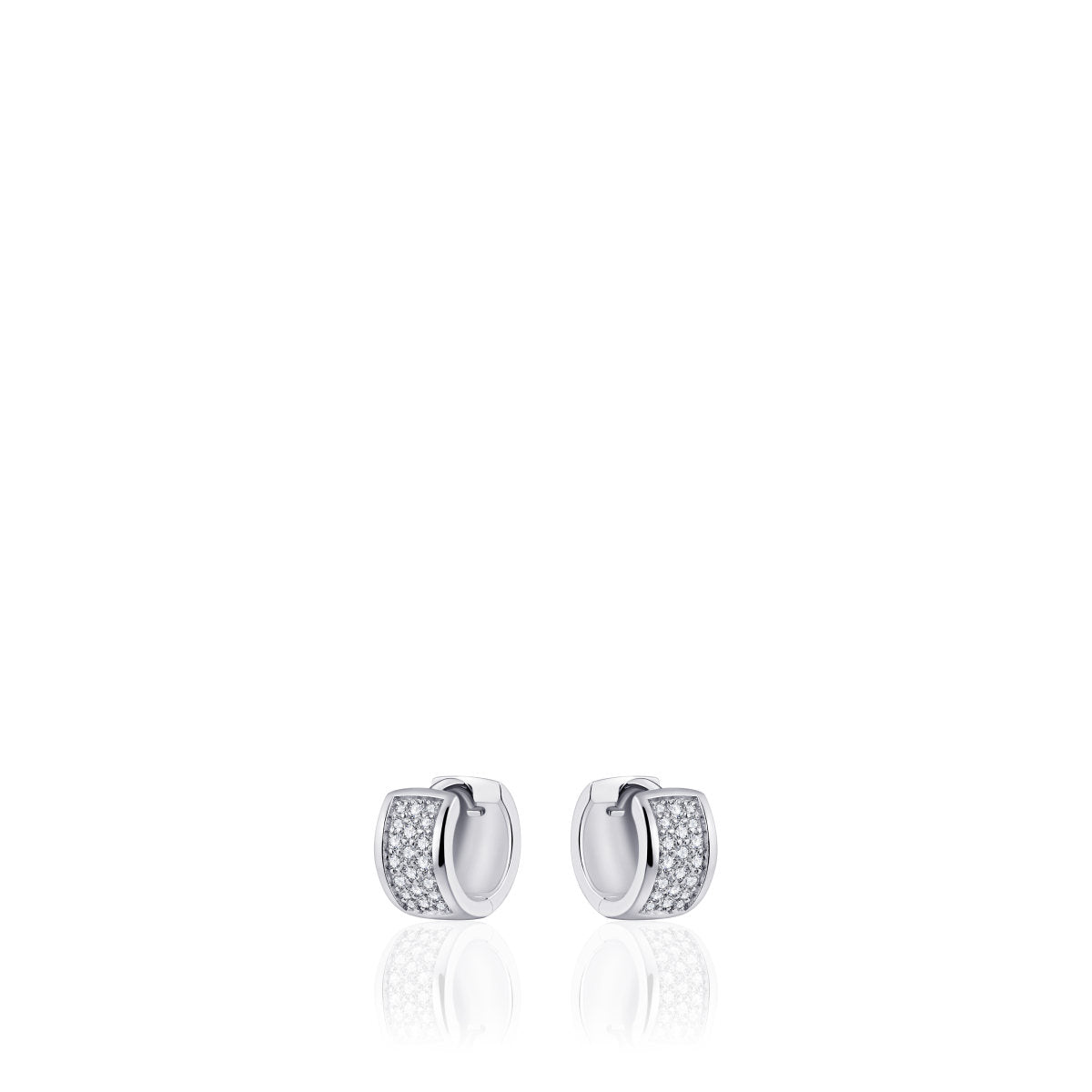 Gisser Oorringen Zilver Gerhodineerd Zirkonia Wit – KCD7/12