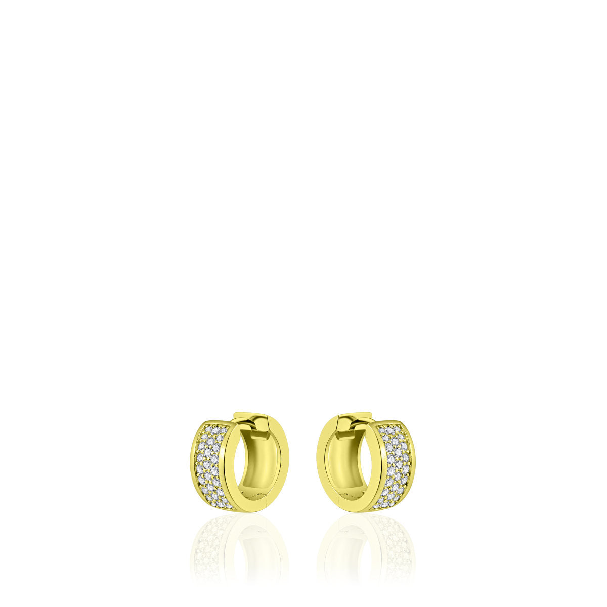 Gisser Oorringen Zilver Geel Verguld Zirkonia Wit – KCD7/15Y