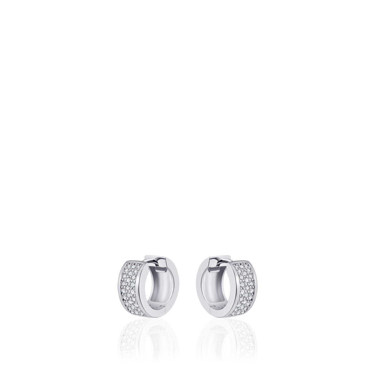 Gisser Oorringen Zilver Gerhodineerd Zirkonia Wit – KCD7/15