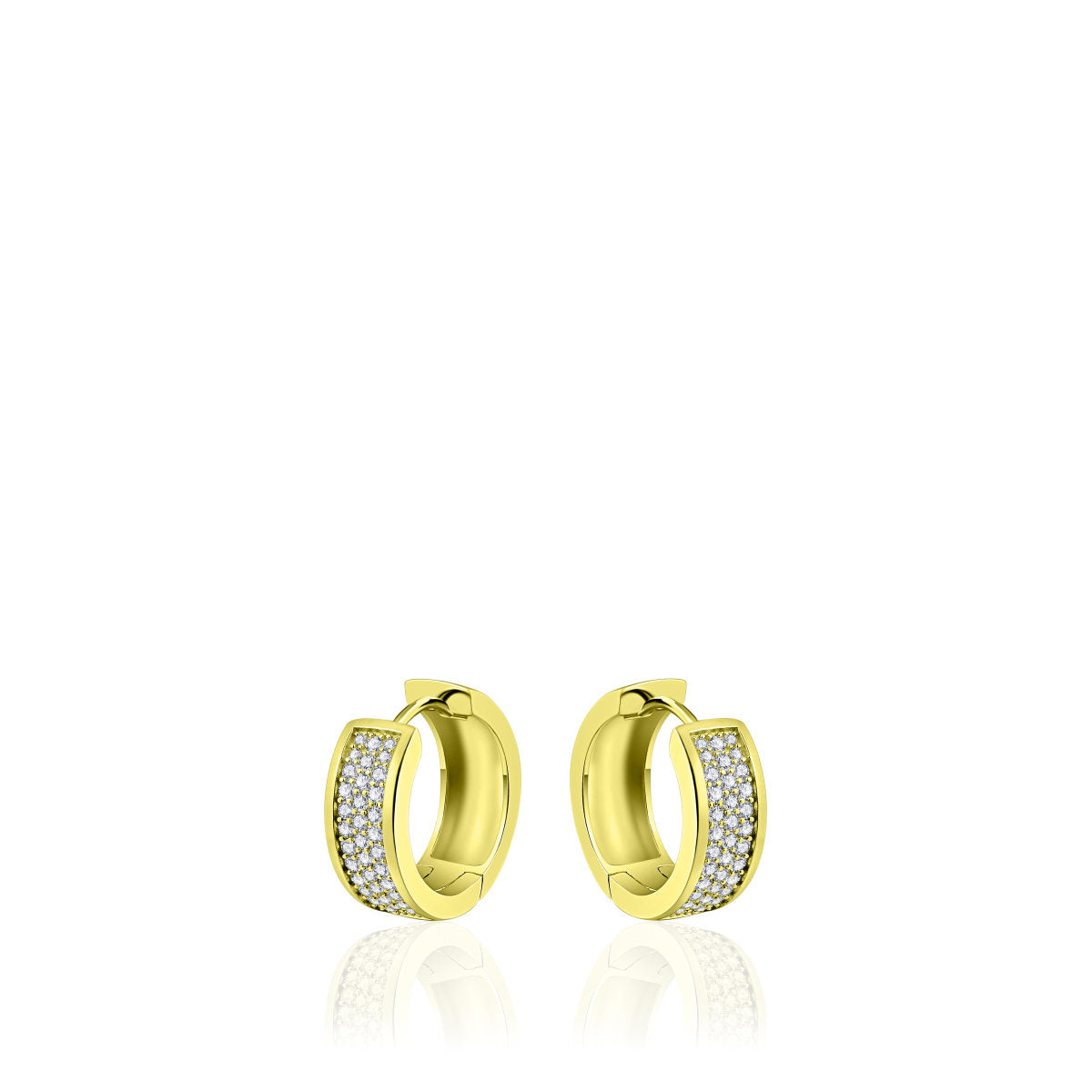 Gisser Oorringen Zilver Geel Verguld Zirkonia Wit – KCD7/20Y
