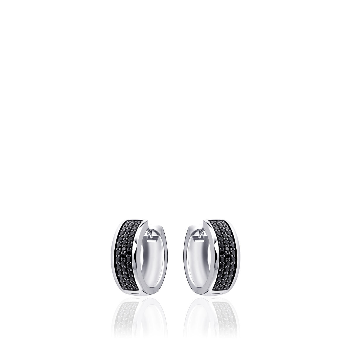 Gisser Oorringen Zilver Gerhodineerd Zirkonia Zwart – KCD7/20Z