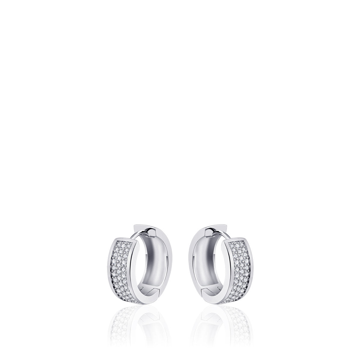 Gisser Oorringen Zilver Gerhodineerd Zirkonia Wit – KCD7/20