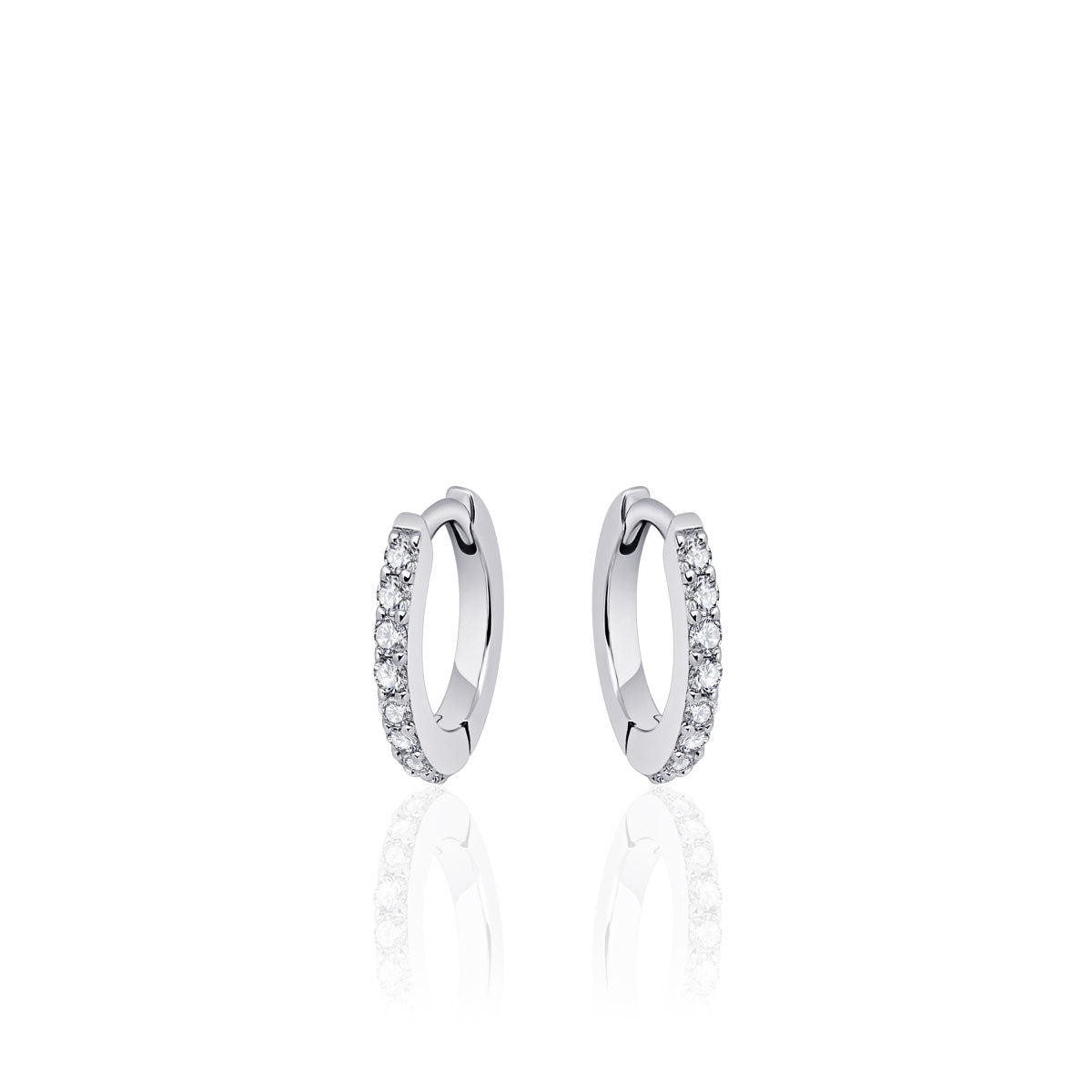 Gisser Oorringen Zilver Gerhodineerd Zirkonia Wit – KCF2/13.5