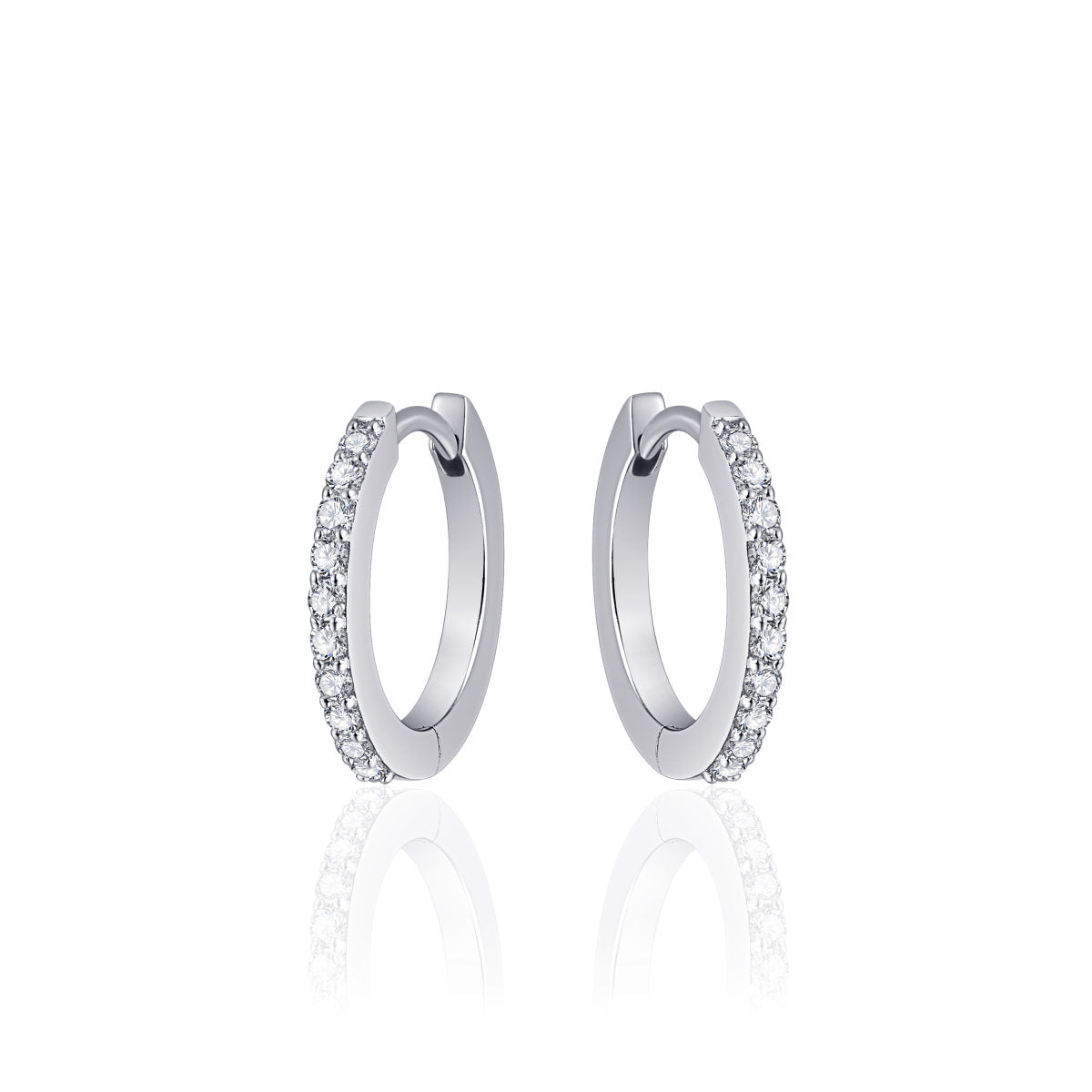 Gisser Oorringen Zilver Gerhodineerd Zirkonia Wit – KCF2/18