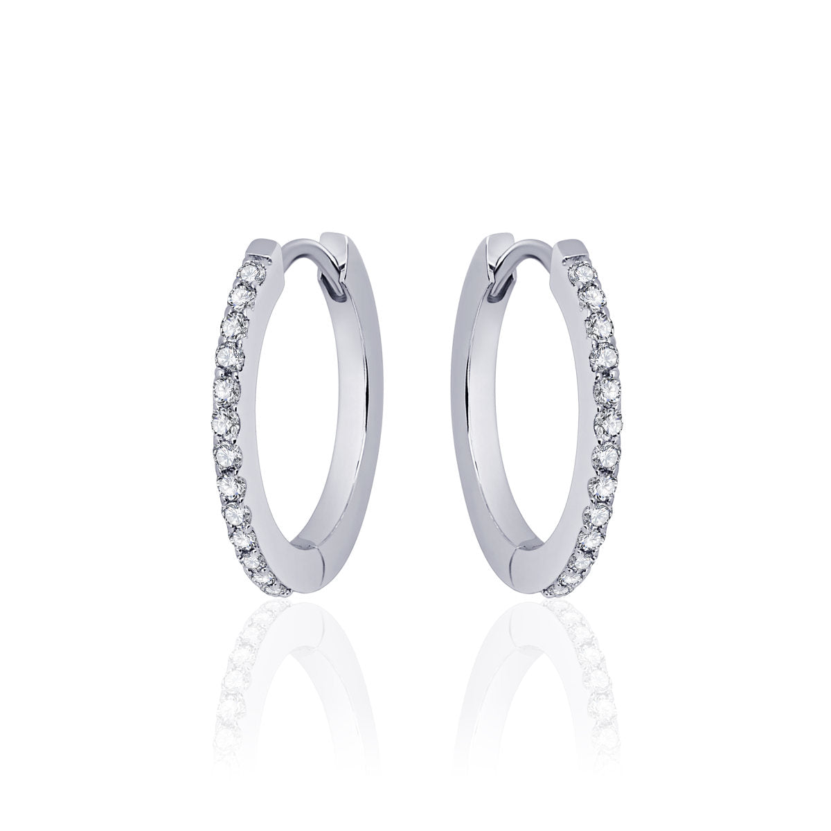Gisser Oorringen Zilver Gerhodineerd Zirkonia Wit – KCF2/22
