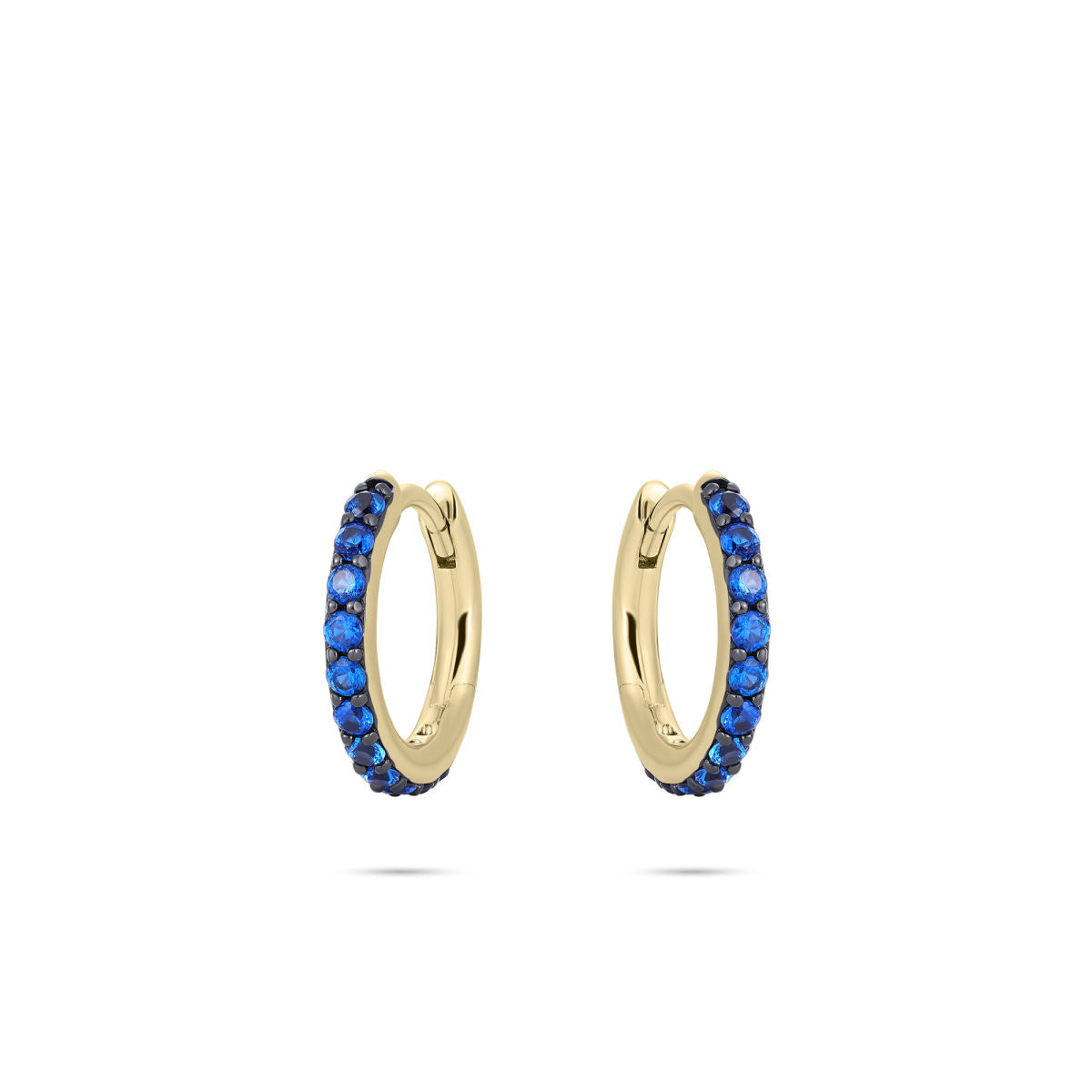 Gisser Oorringen Zilver Geel Verguld Zirkonia Blauw – KCK2/15YB