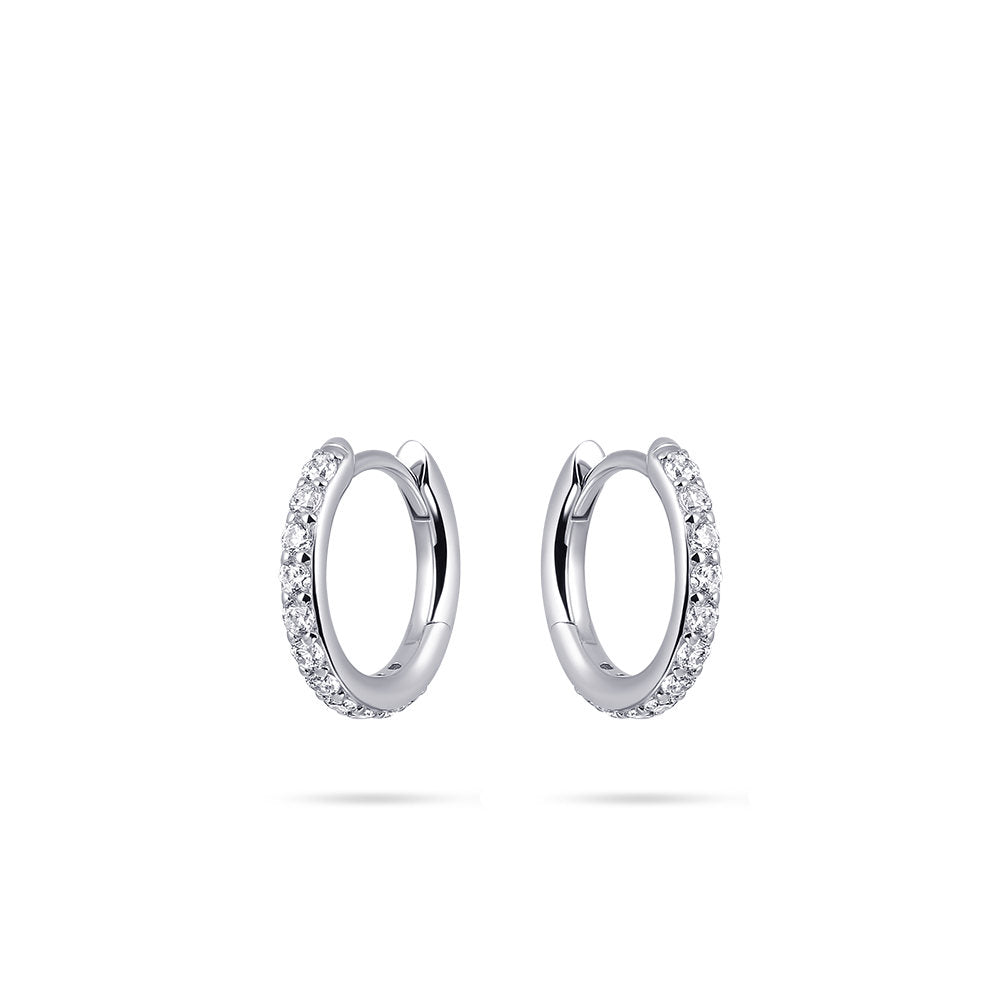 Gisser Oorringen Zilver Gerhodineerd Zirkonia Wit – KCK2/15