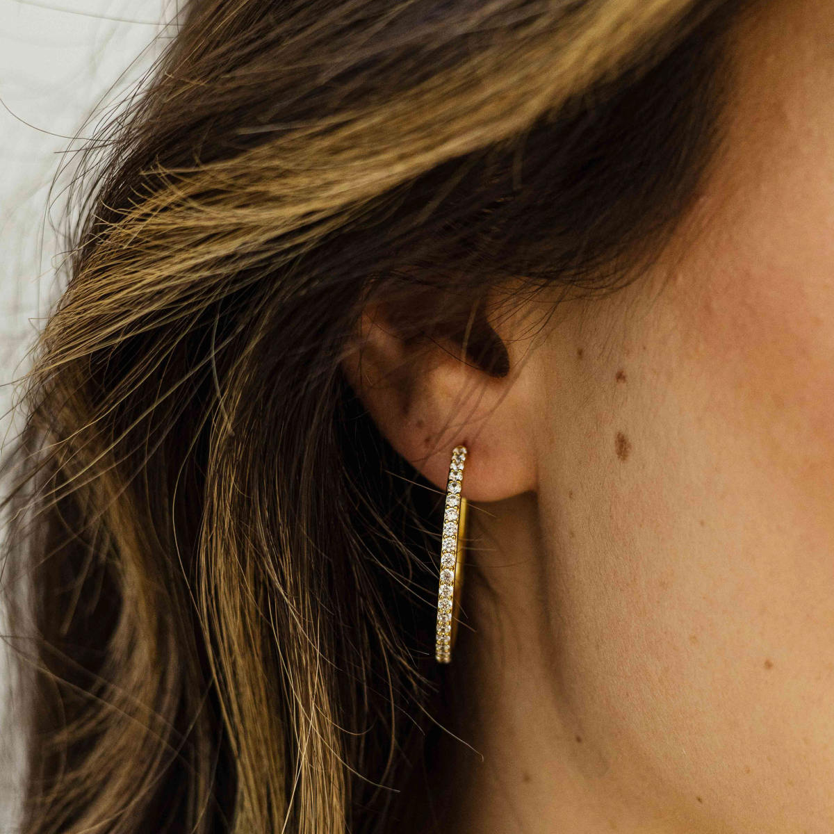 Gisser Oorringen Zilver Geel Verguld Zirkonia Wit – KCK2/30Y – foto 2