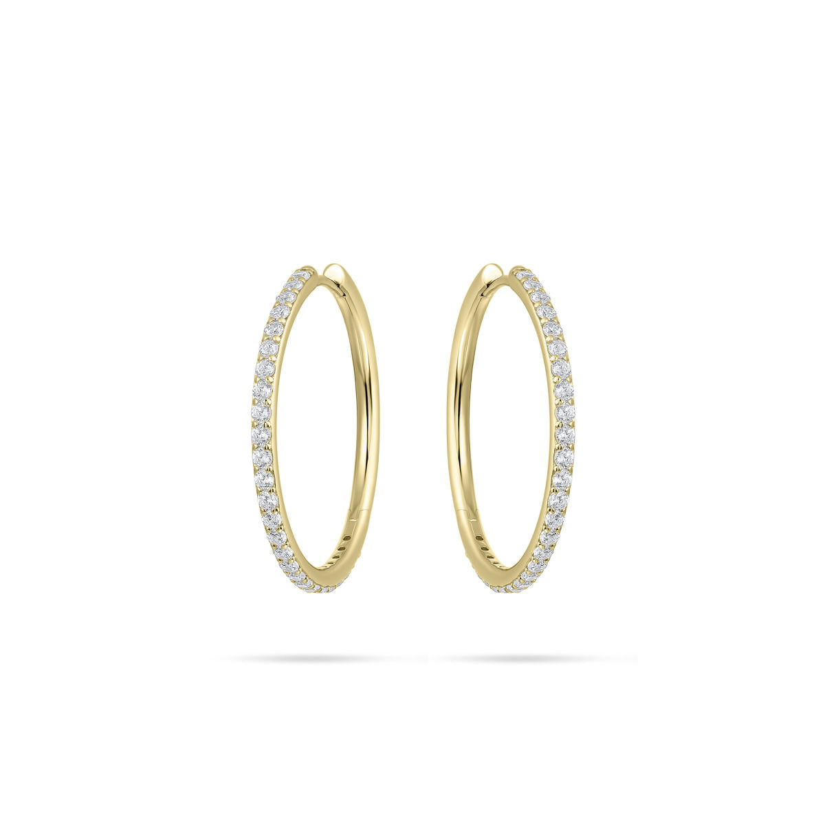 Gisser Oorringen Zilver Geel Verguld Zirkonia Wit – KCK2/30Y