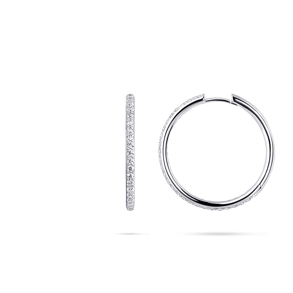 Gisser Oorringen Zilver Gerhodineerd Zirkonia Wit – KCK2/30 – foto 3