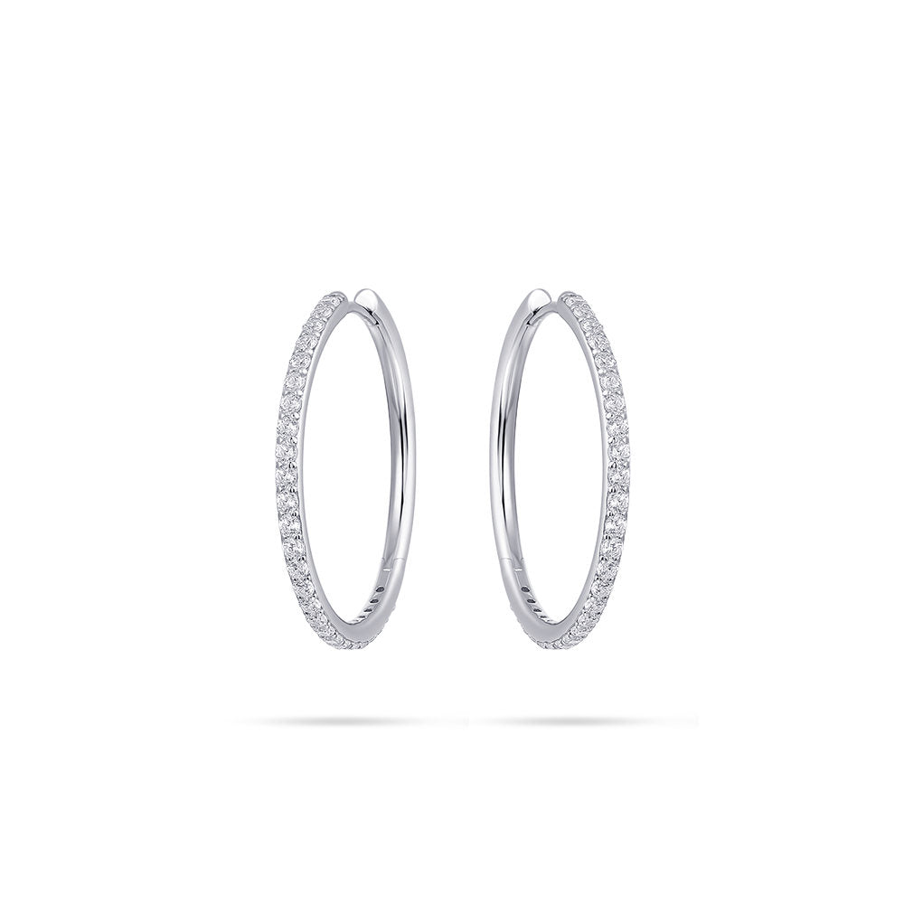 Gisser Oorringen Zilver Gerhodineerd Zirkonia Wit – KCK2/30