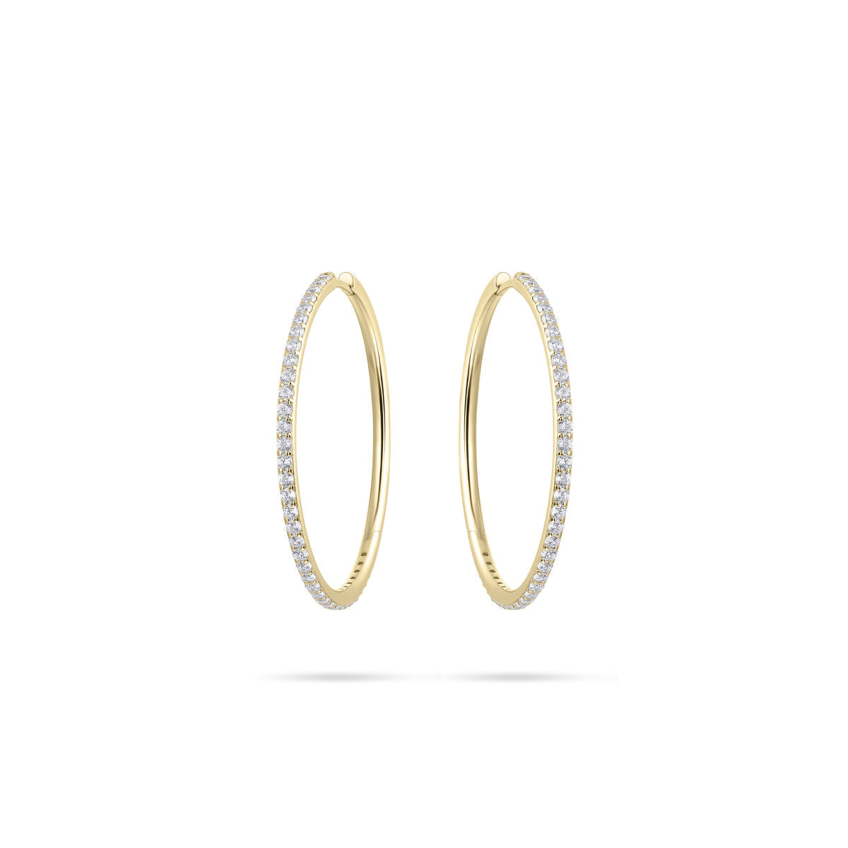 Gisser Oorringen Zilver Geel Verguld Zirkonia Wit – KCK2/40Y