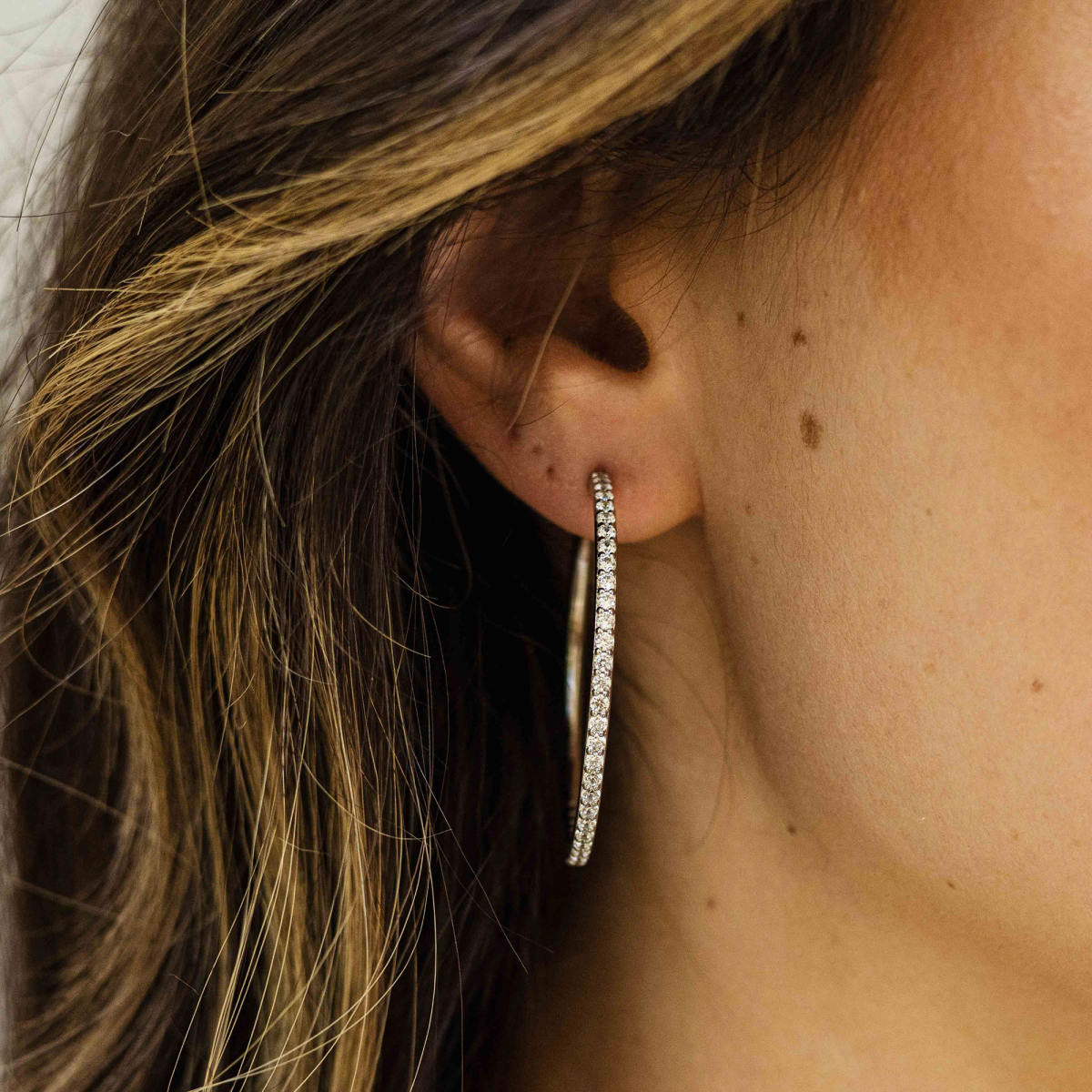 Gisser Oorringen Zilver Gerhodineerd Zirkonia Wit – KCK2/40 – foto 2