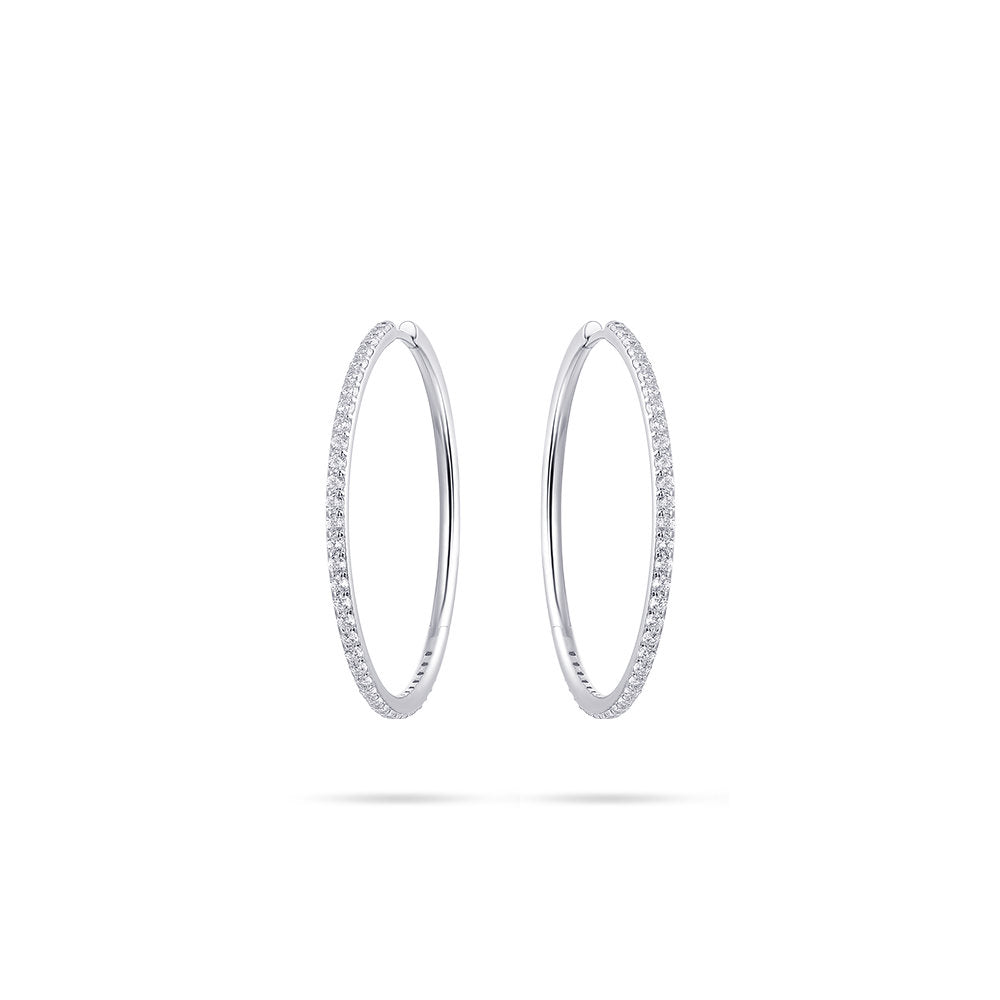 Gisser Oorringen Zilver Gerhodineerd Zirkonia Wit – KCK2/40