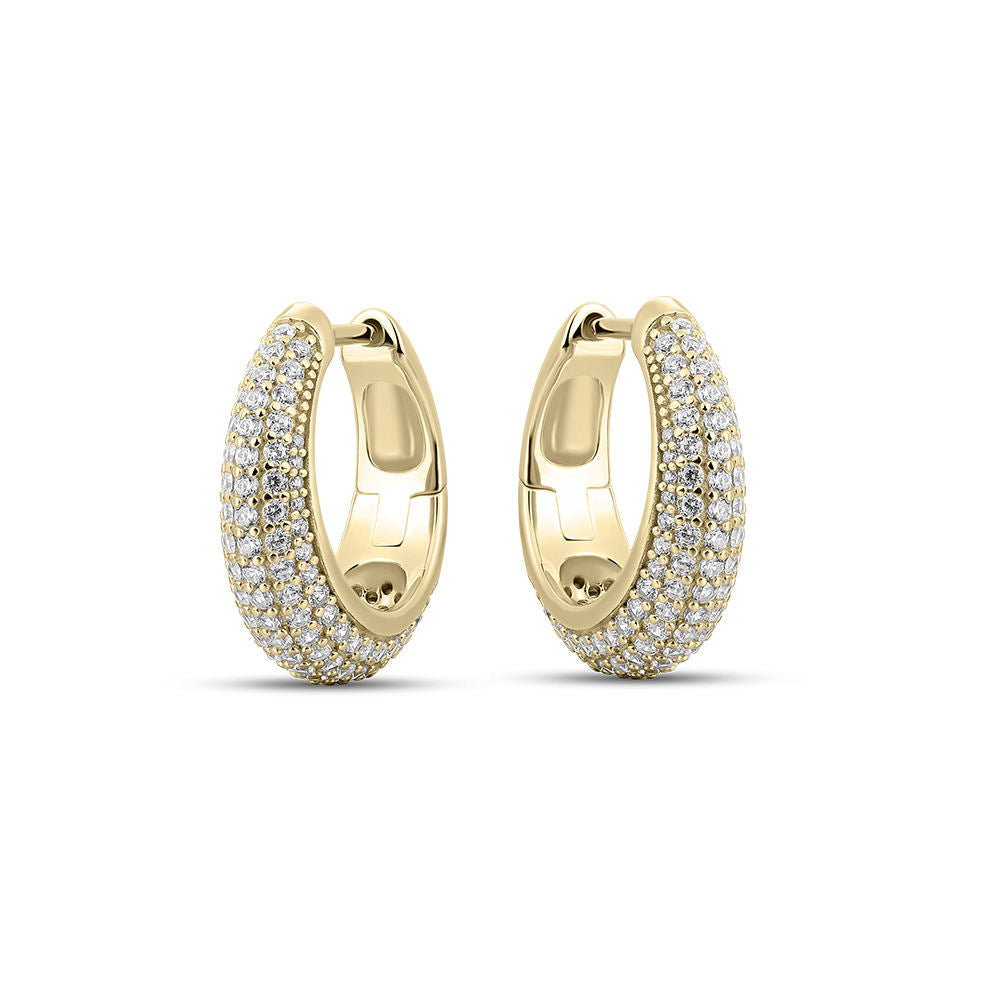 Gisser Oorringen Zilver Geel Verguld Zirkonia Wit – KCK6/18Y