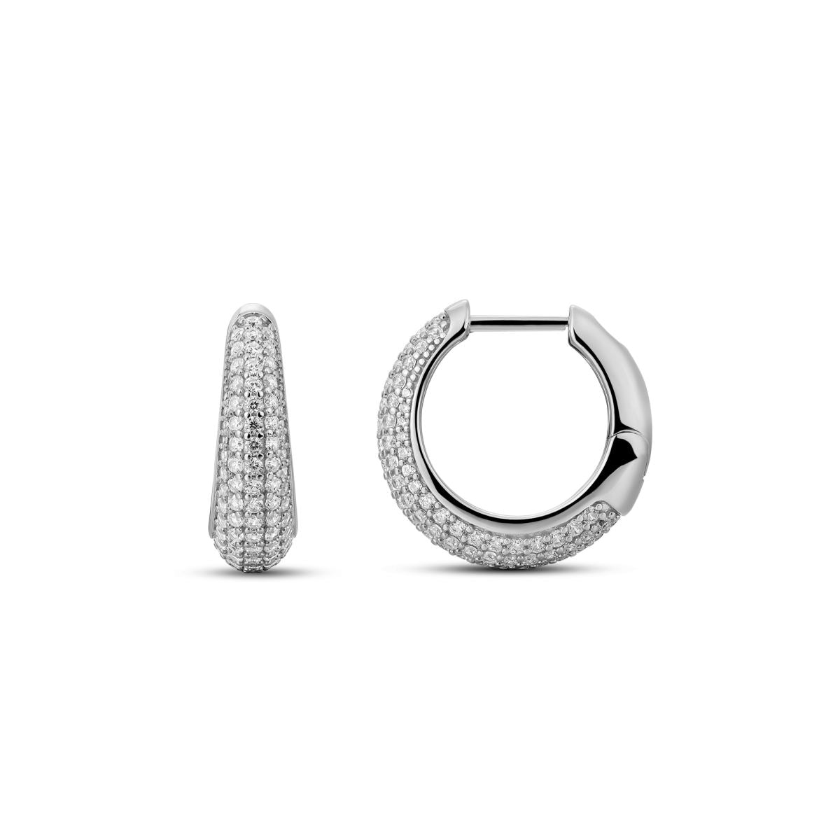 Gisser Oorringen Zilver Gerhodineerd Zirkonia Wit – KCK6/18 – foto 2