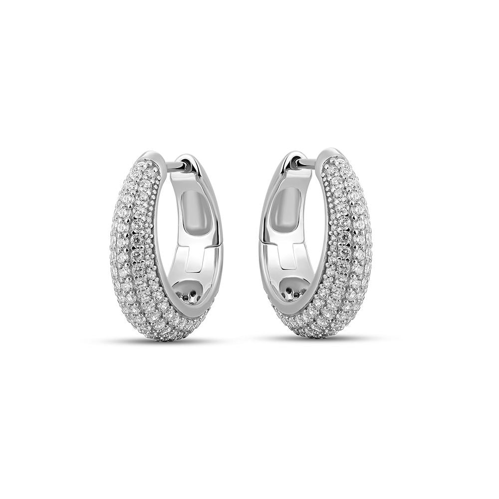 Gisser Oorringen Zilver Gerhodineerd Zirkonia Wit – KCK6/18