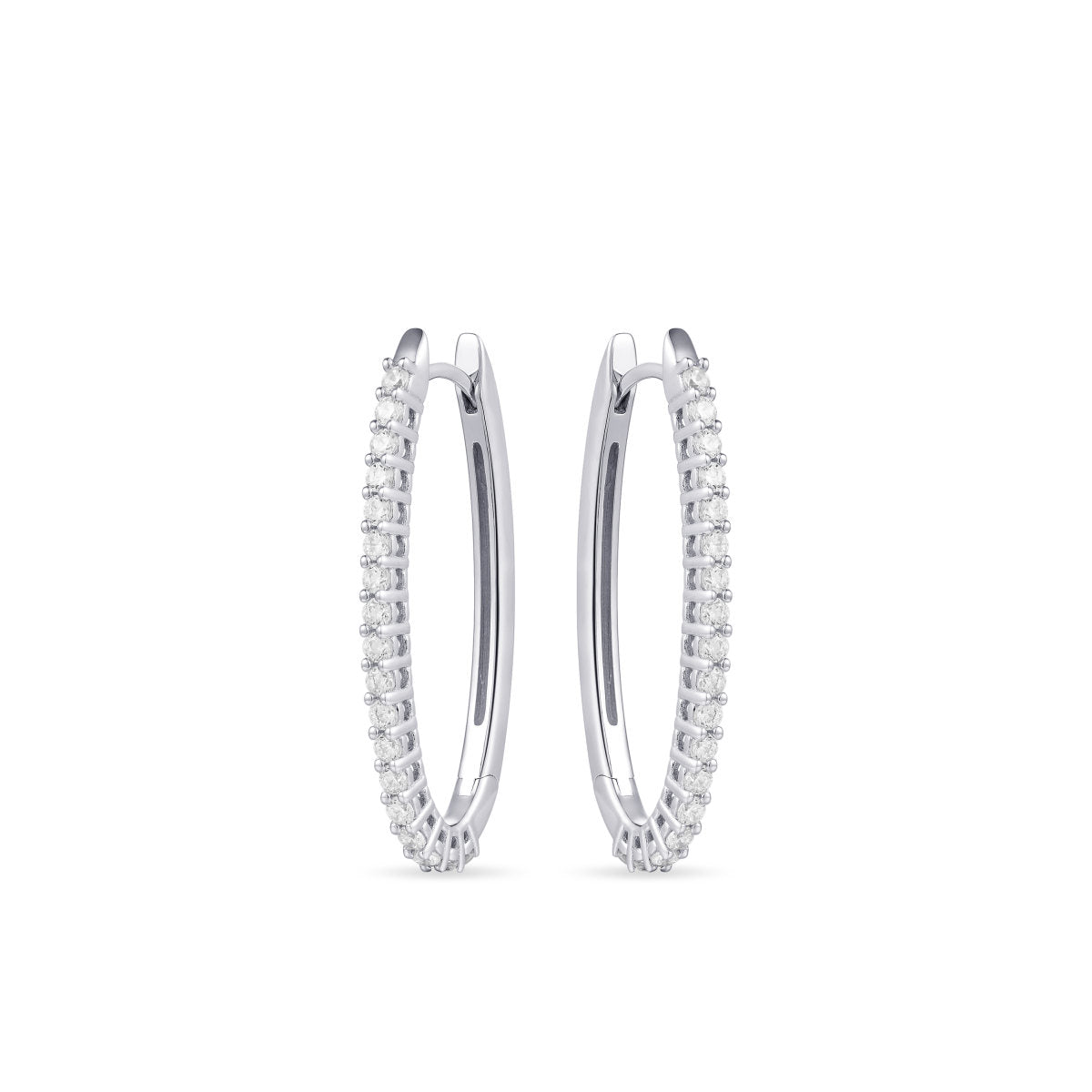 Gisser Oorbellen Zilver Gerhodineerd Zirkonia Wit – KCN2/35