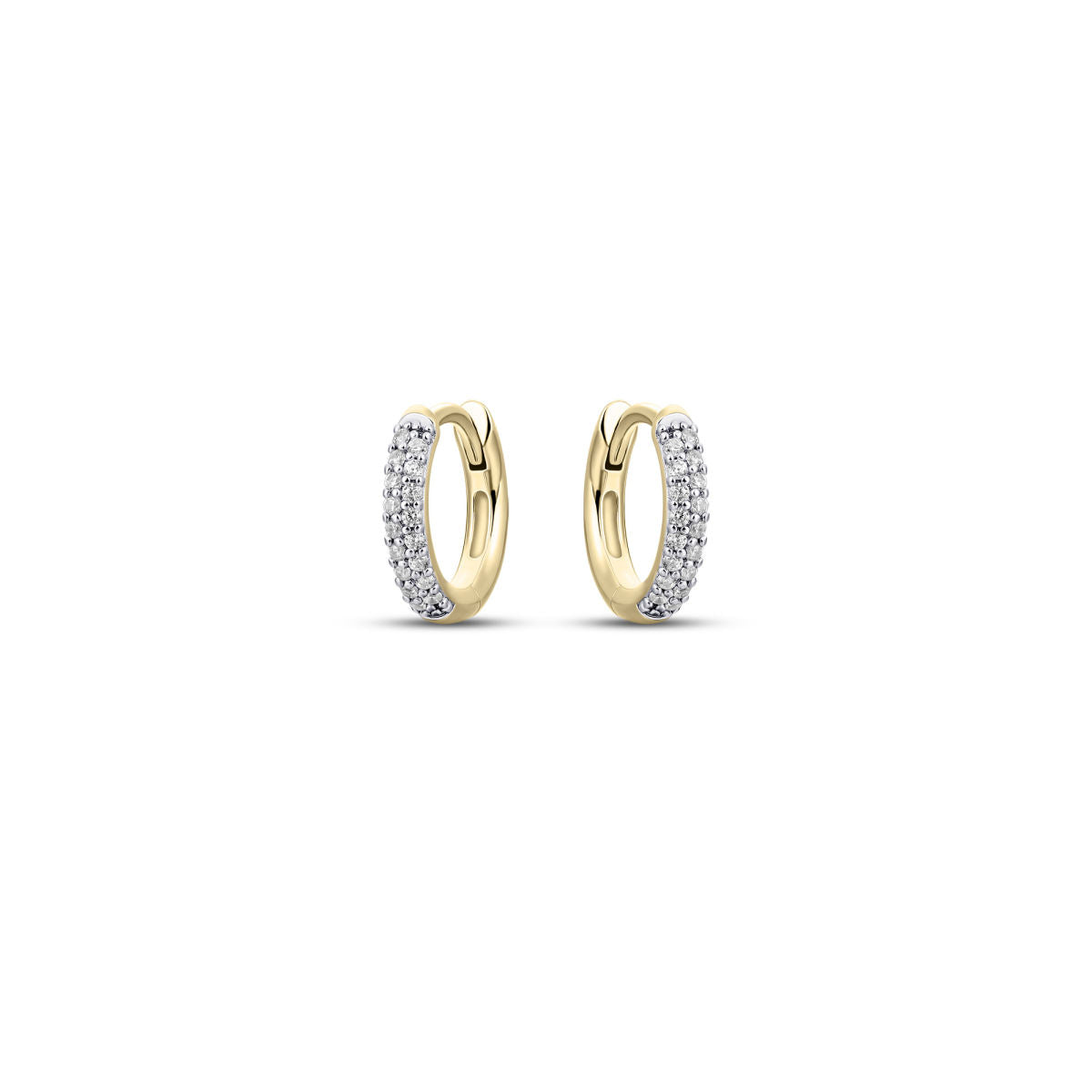 Gisser Oorbellen Zilver Geel Verguld Zirkonia Wit – KCS2/12Y