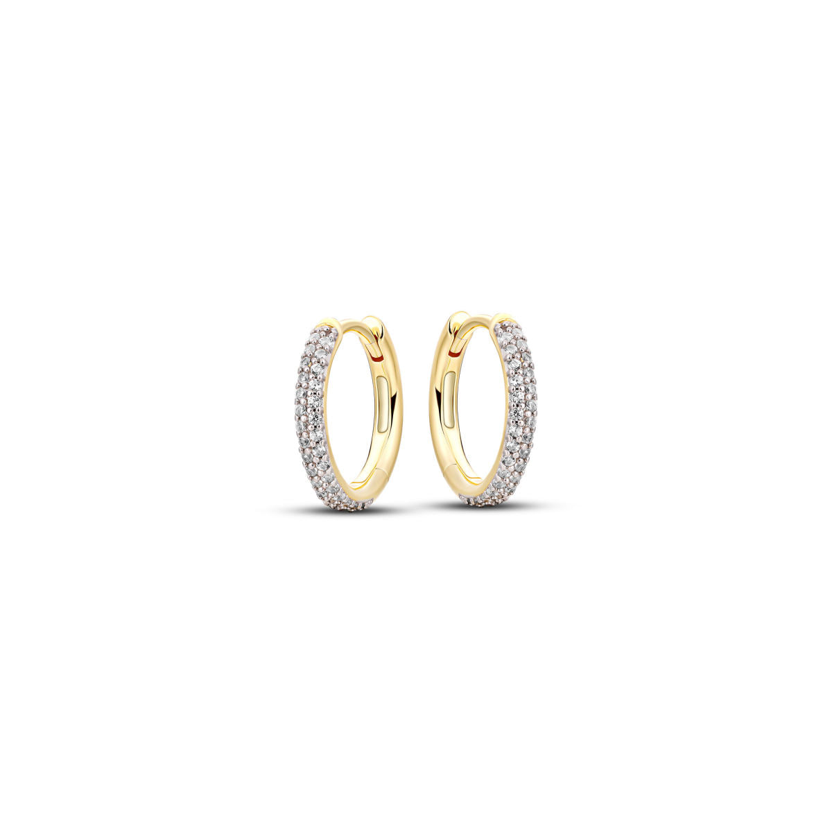 Gisser Oorbellen Zilver Geel Verguld Zirkonia Wit – KCS2/15Y