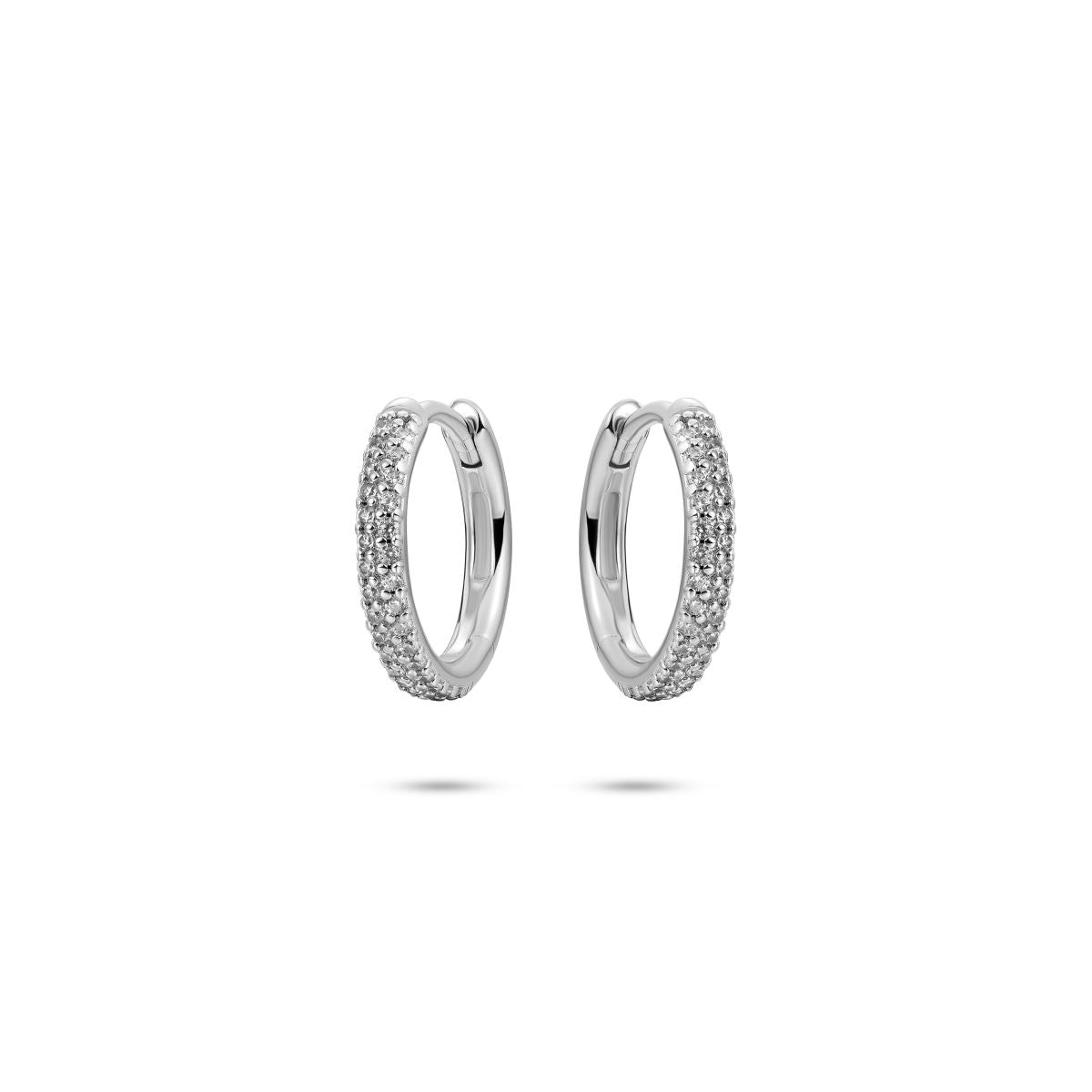 Gisser Oorbellen Zilver Gerhodineerd Zirkonia Wit – KCS2/15