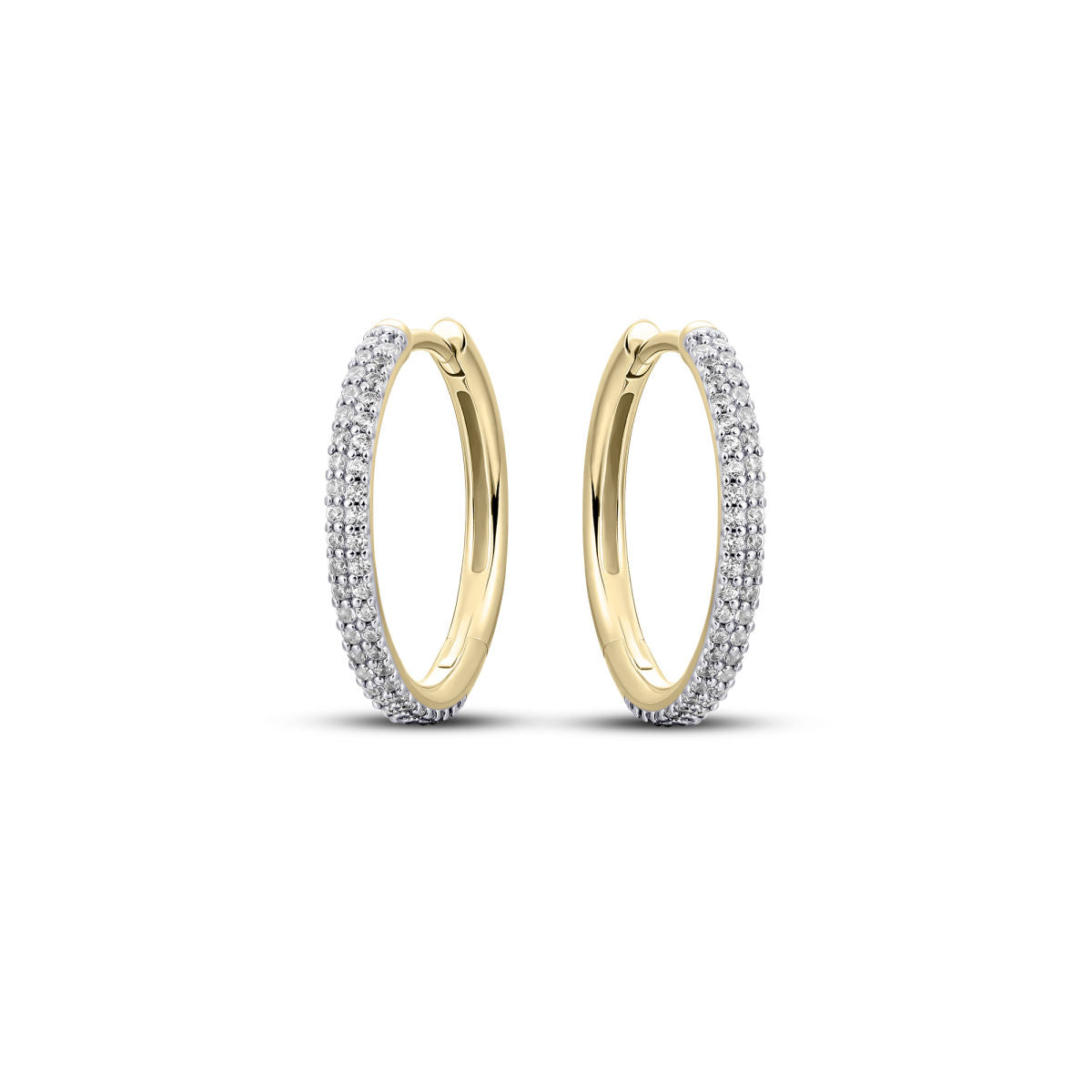 Gisser Oorbellen Zilver Geel Verguld Zirkonia Wit – KCS2/20Y