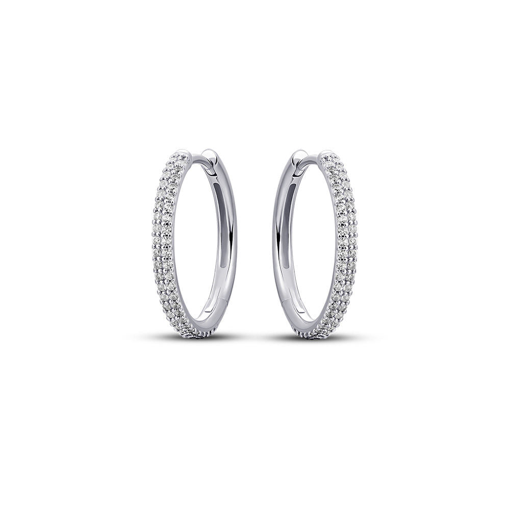 Gisser Oorbellen Zilver Gerhodineerd Zirkonia Wit – KCS2/20