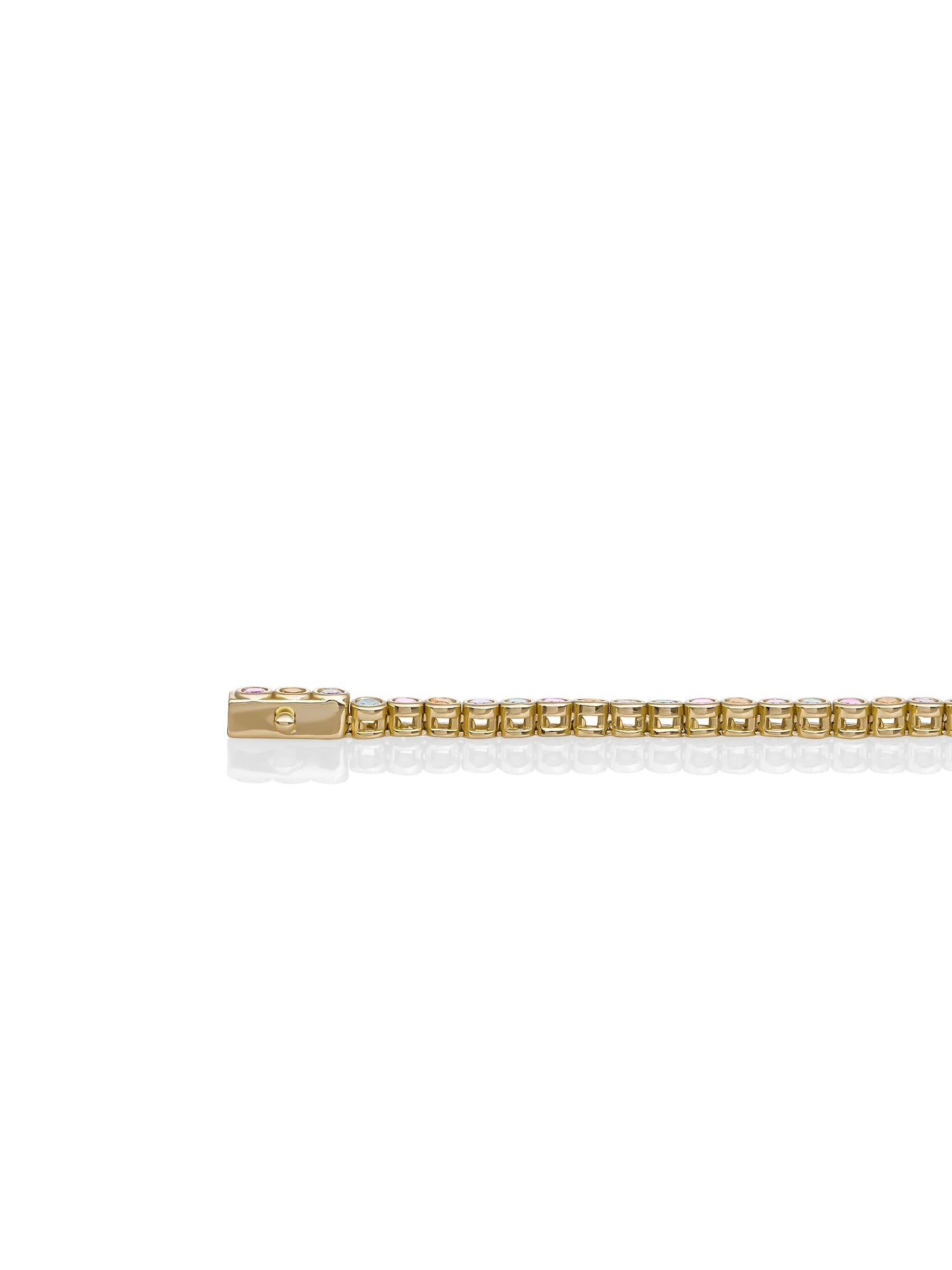 Sparkling Jewels armband Tennis Round Multi CZ gold plated - Silver - LK-TBG-02-MULTI - PansiteNederland.nl