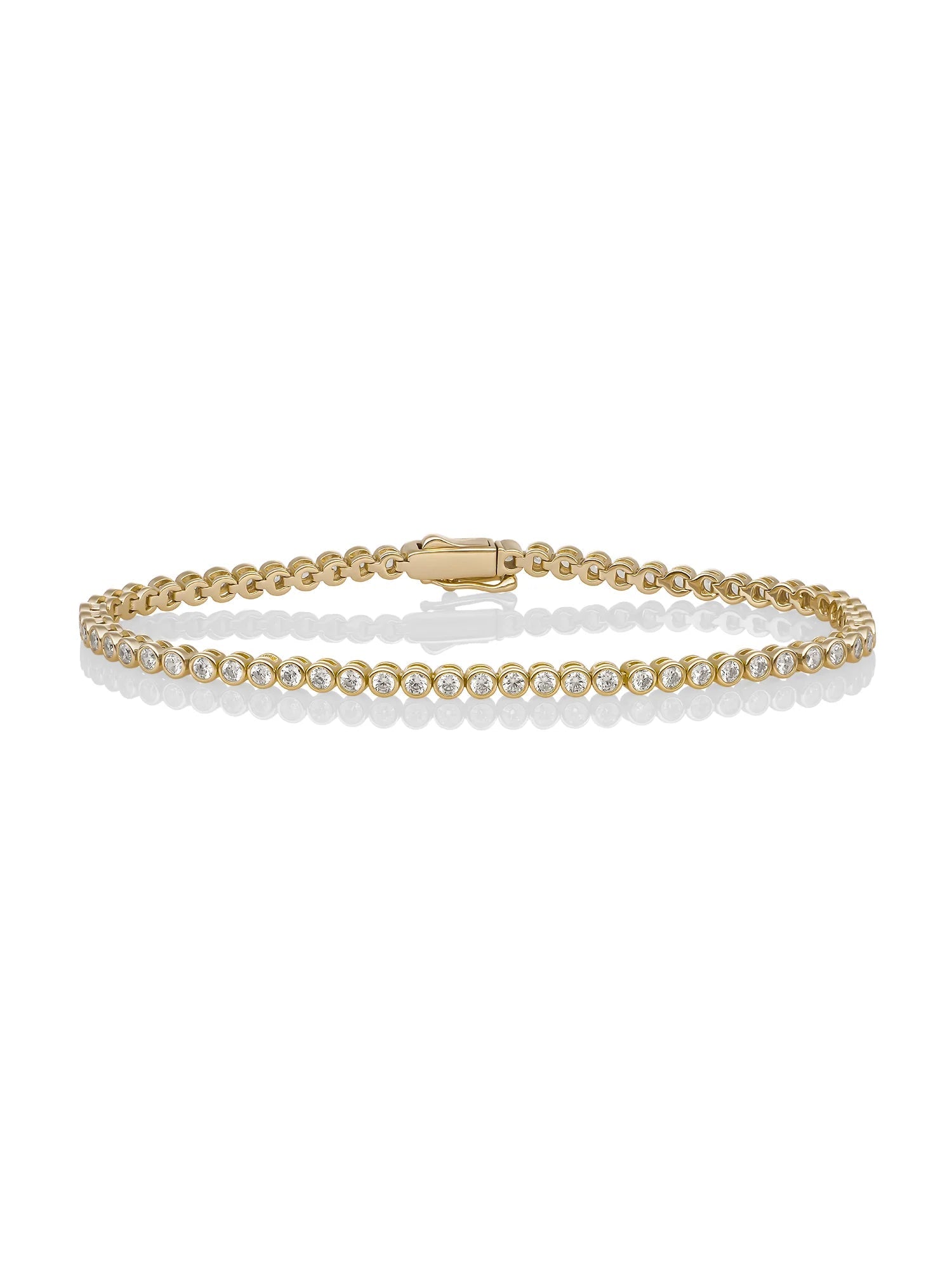Sparkling Jewels armband Tennis Round CZ gold plated - Silver - LK-TBG-02 - PansiteNederland.nl