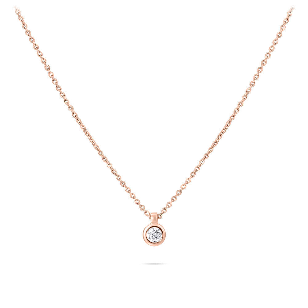 Gisser Ketting Zilver Roséverguld Zirkonia Wit 42+5 cm – N1036R