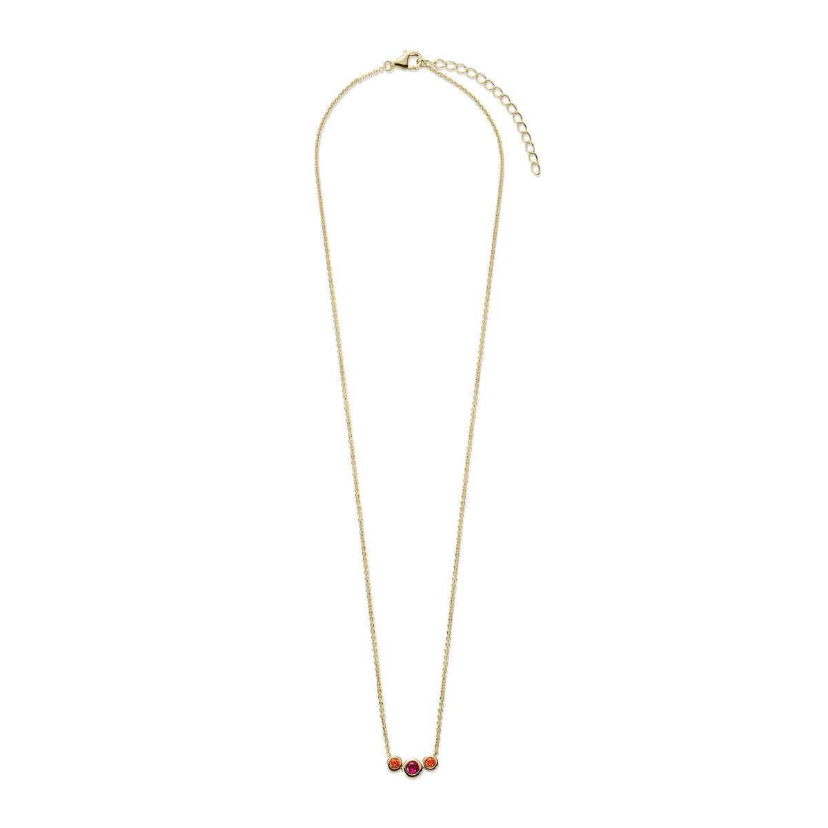 Gisser Ketting Zilver Geel Verguld Zirkonia 42+5 cm – N1040YOF – foto 2