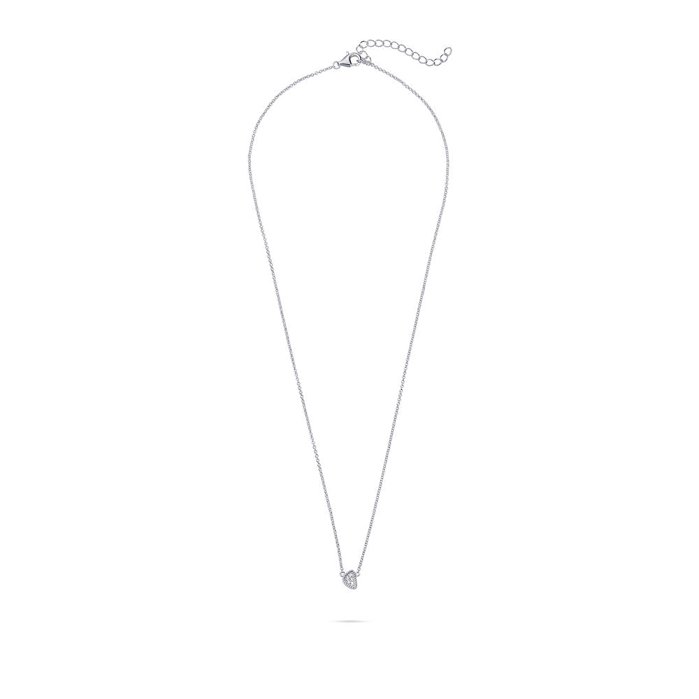 Gisser Ketting Zilver Gerhodineerd Zirkonia Wit 42+5 cm – N1057 – foto 2