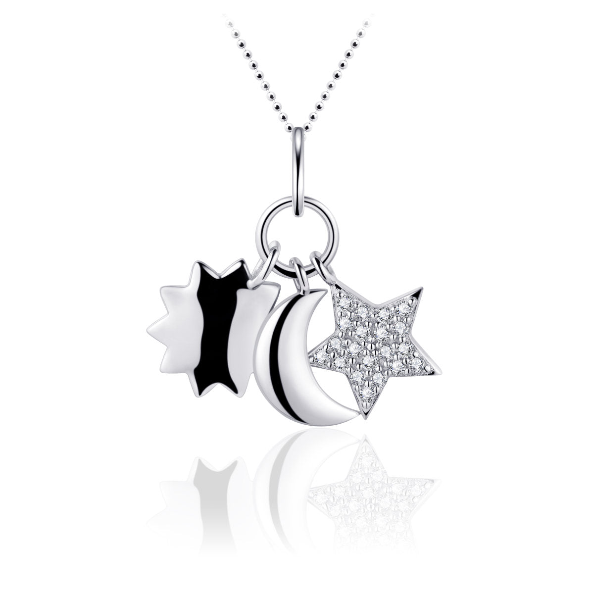 Gisser Ketting Zilver Gerhodineerd Zirkonia Wit 50 cm – N1062