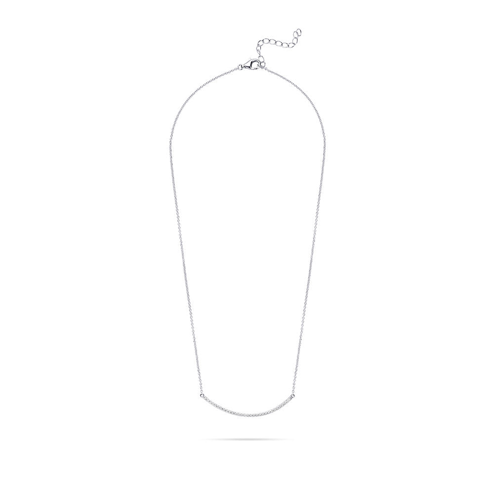 Gisser Ketting Zilver Gerhodineerd Zirkonia Wit 42+5 cm – N1073 – foto 2
