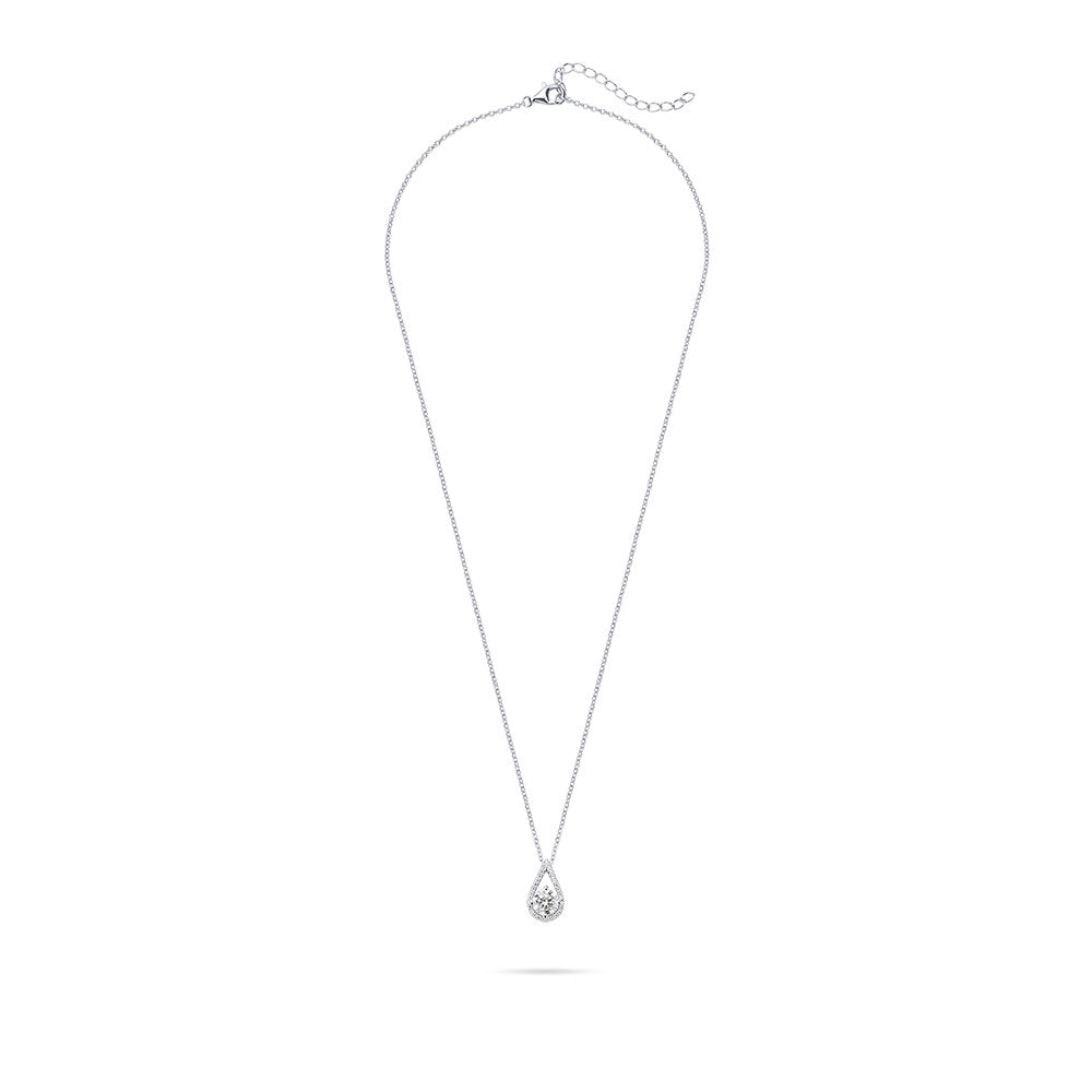 Gisser Ketting Zilver Gerhodineerd Zirkonia Wit 42+5 cm – N1082 – foto 2