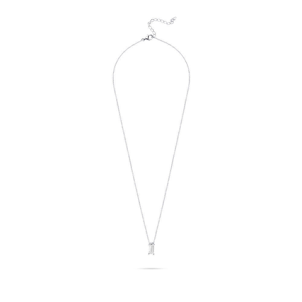 Gisser Ketting Zilver Gerhodineerd Zirkonia Wit 42+5 cm – N1086 – foto 2