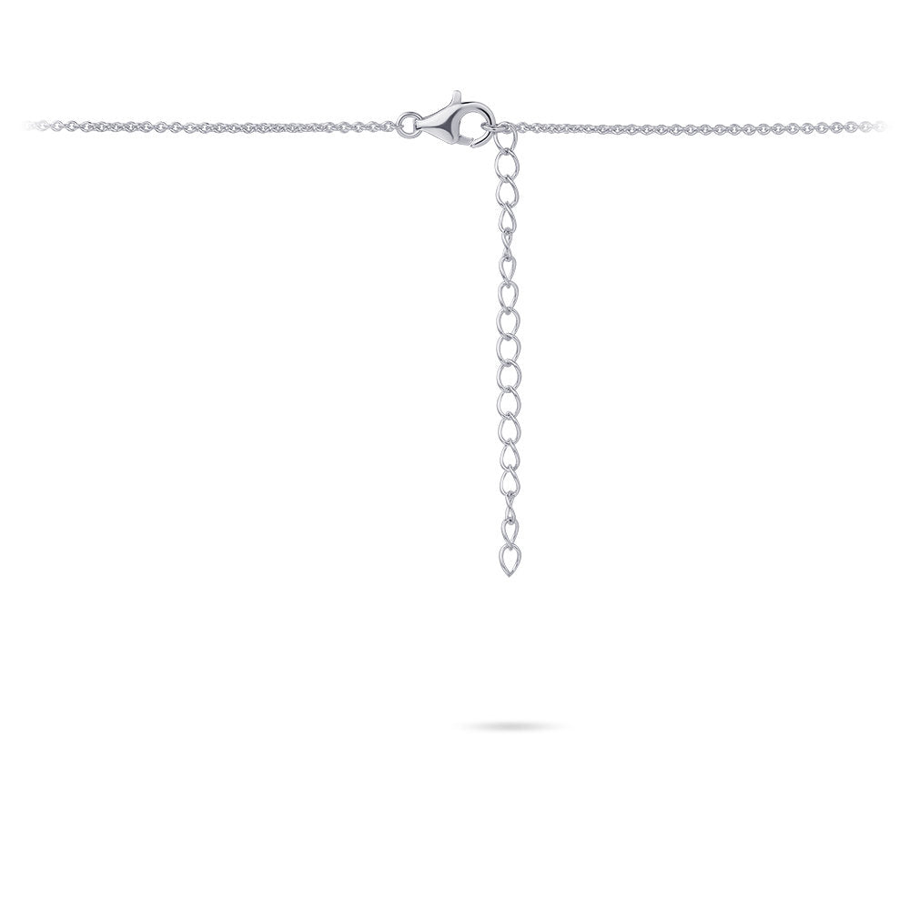 Gisser Ketting Zilver Gerhodineerd Zirkonia Wit 42+5 cm – N1086 – foto 3