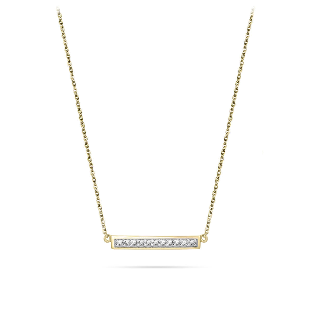 Gisser Ketting Zilver Geel Verguld Zirkonia Wit 42+5 cm – N1088Y
