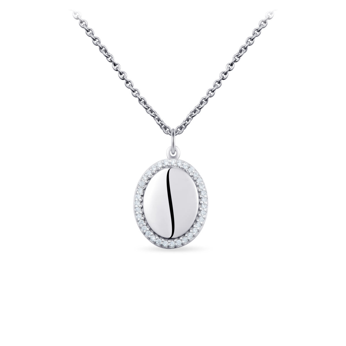 Gisser Ketting Zilver Gerhodineerd Zirkonia Wit 42+5 cm – N1100